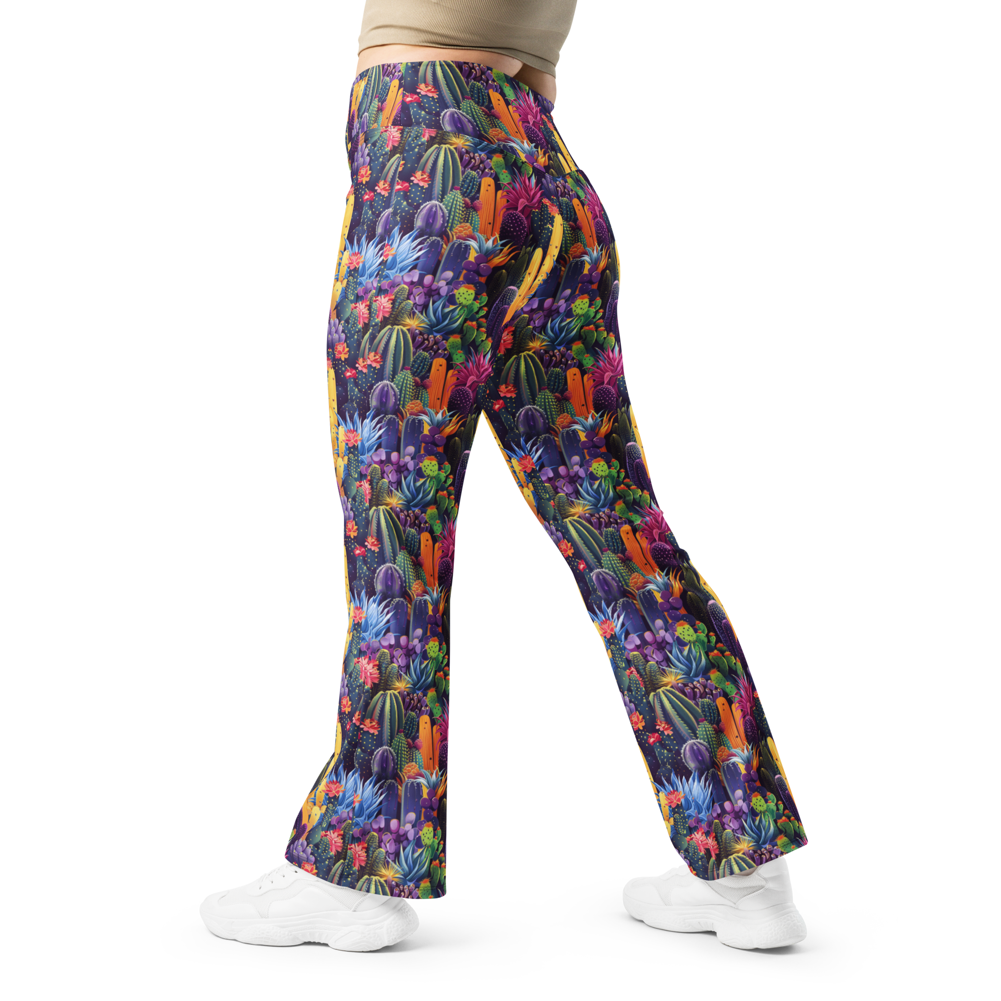 Women's twilight cactus flare leggings front view