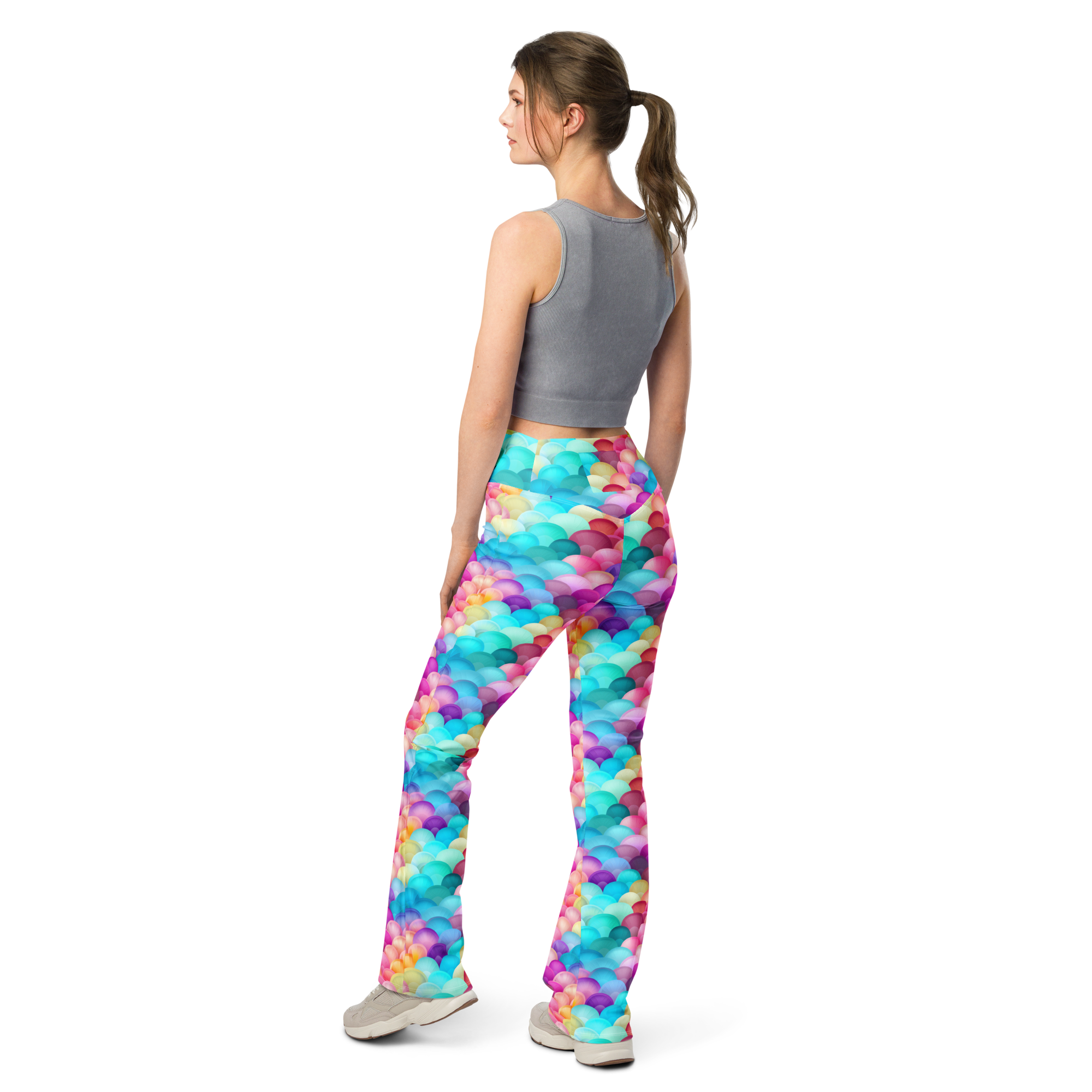 Colorful Fan Flare Leggings | GearBunch