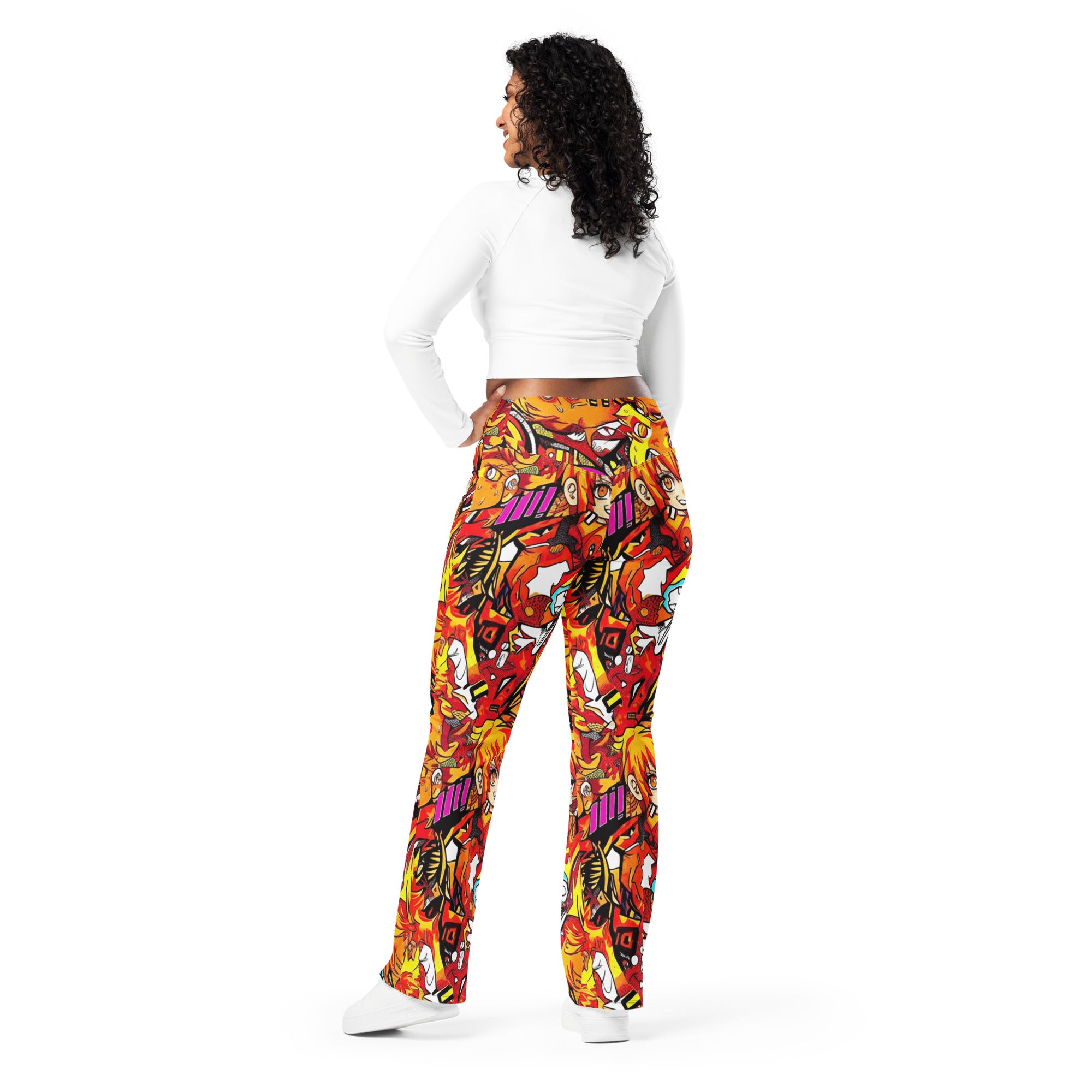 Anime Collage Fire Spirit Flare Leggings | GearBunch