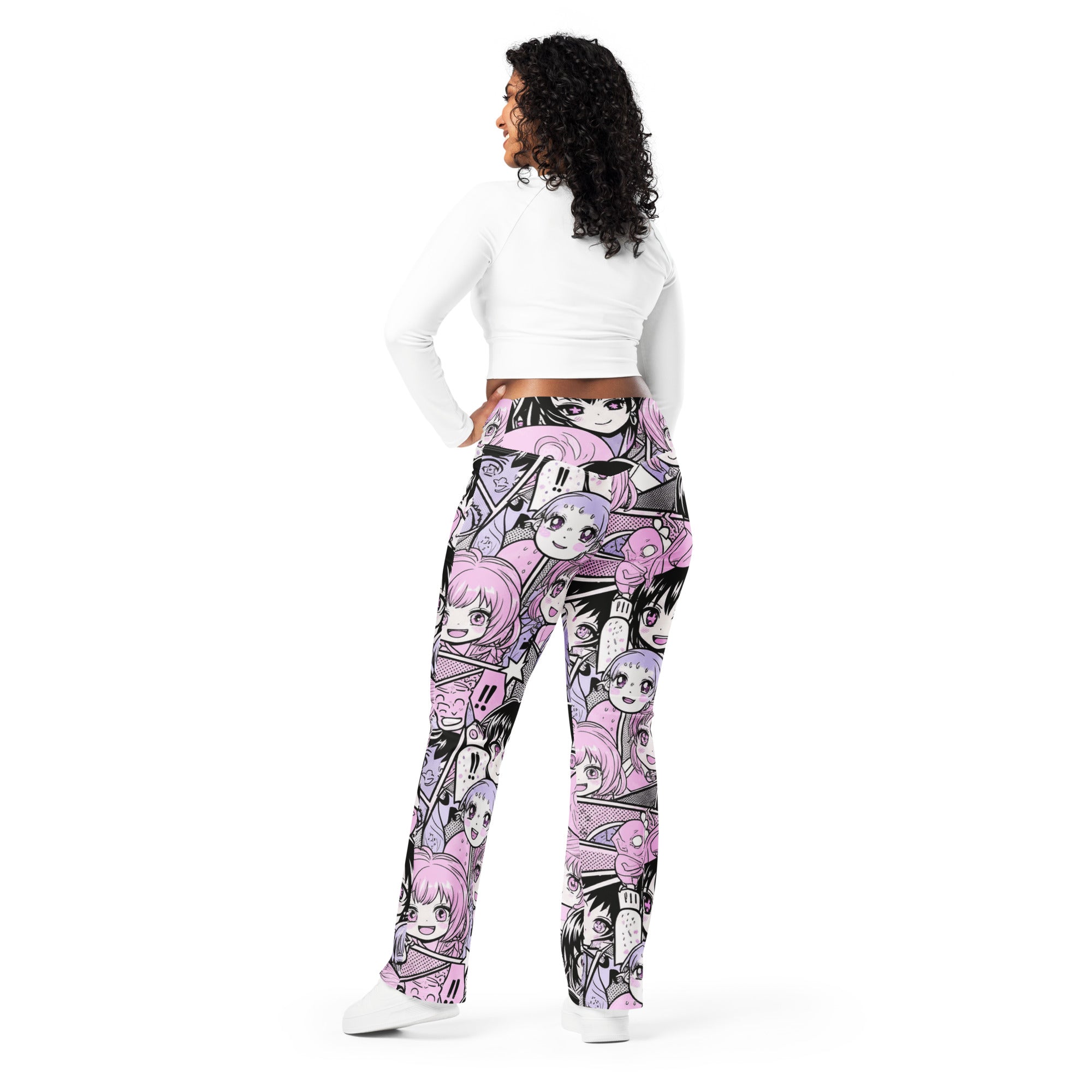 Anime Collage Kawaii Goth Flare Leggings | GearBunch