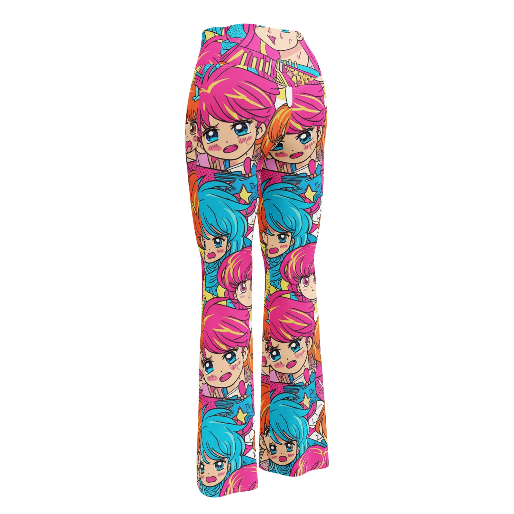 Anime Collage Retro Shojo Flare Leggings | GearBunch