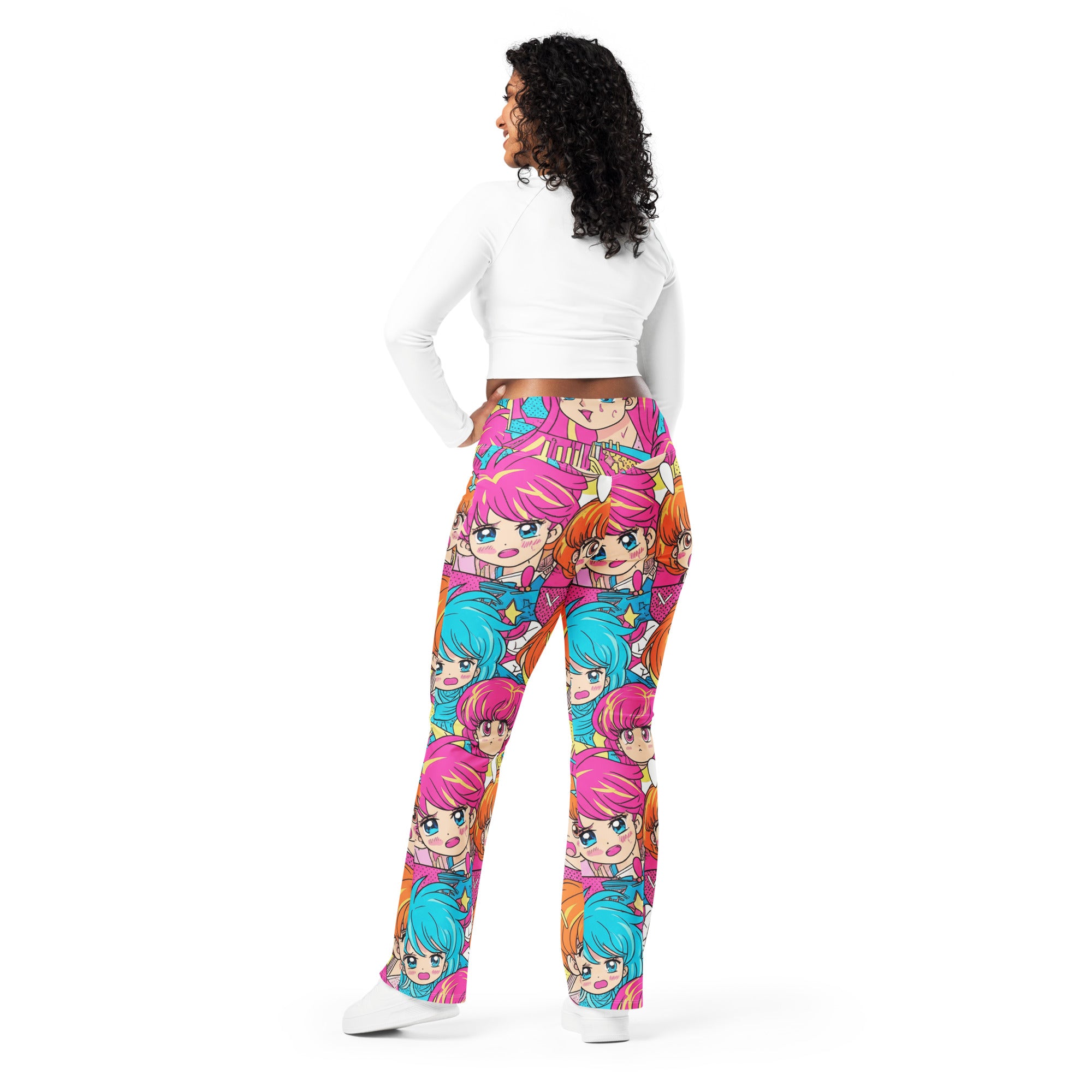 Anime Collage Retro Shojo Flare Leggings | GearBunch