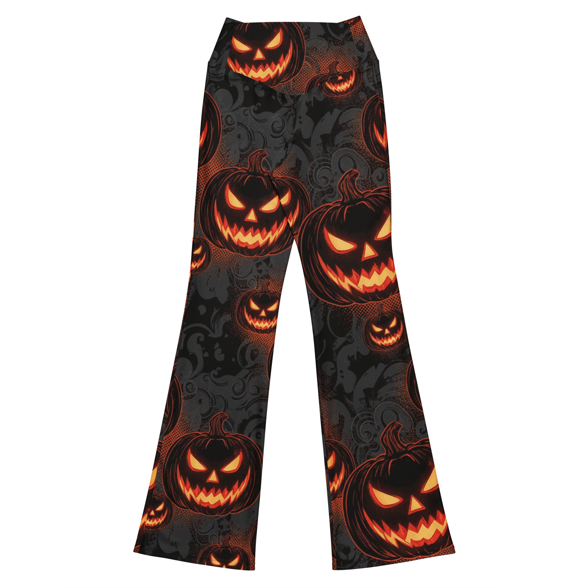 Carved Jack-o-Lantern Glow Flare Leggings | GearBunch