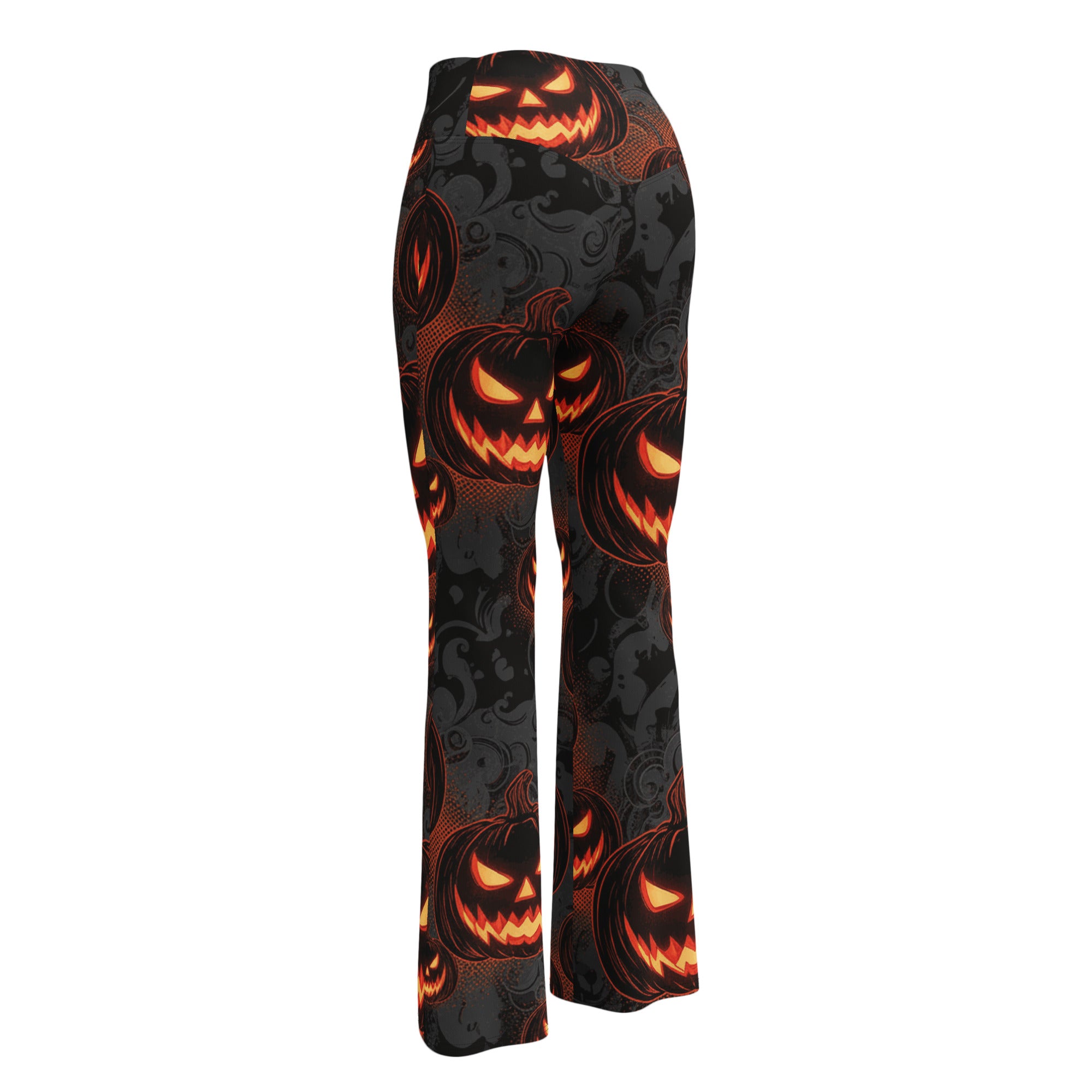 Carved Jack-o-Lantern Glow Flare Leggings | GearBunch
