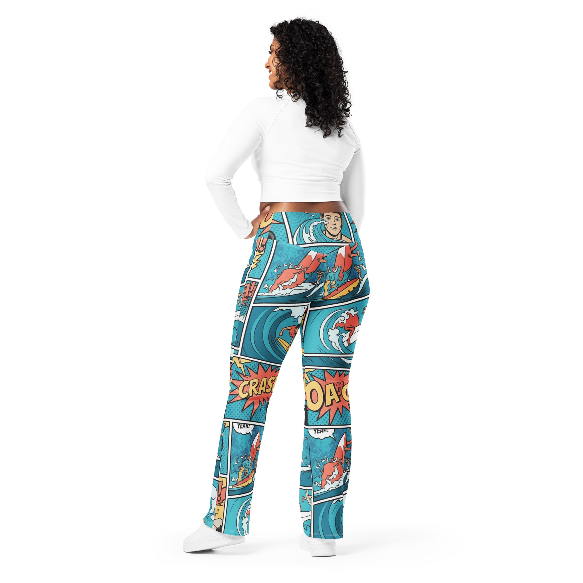 Comic Strip Surf Kapow Flare Leggings | GearBunch