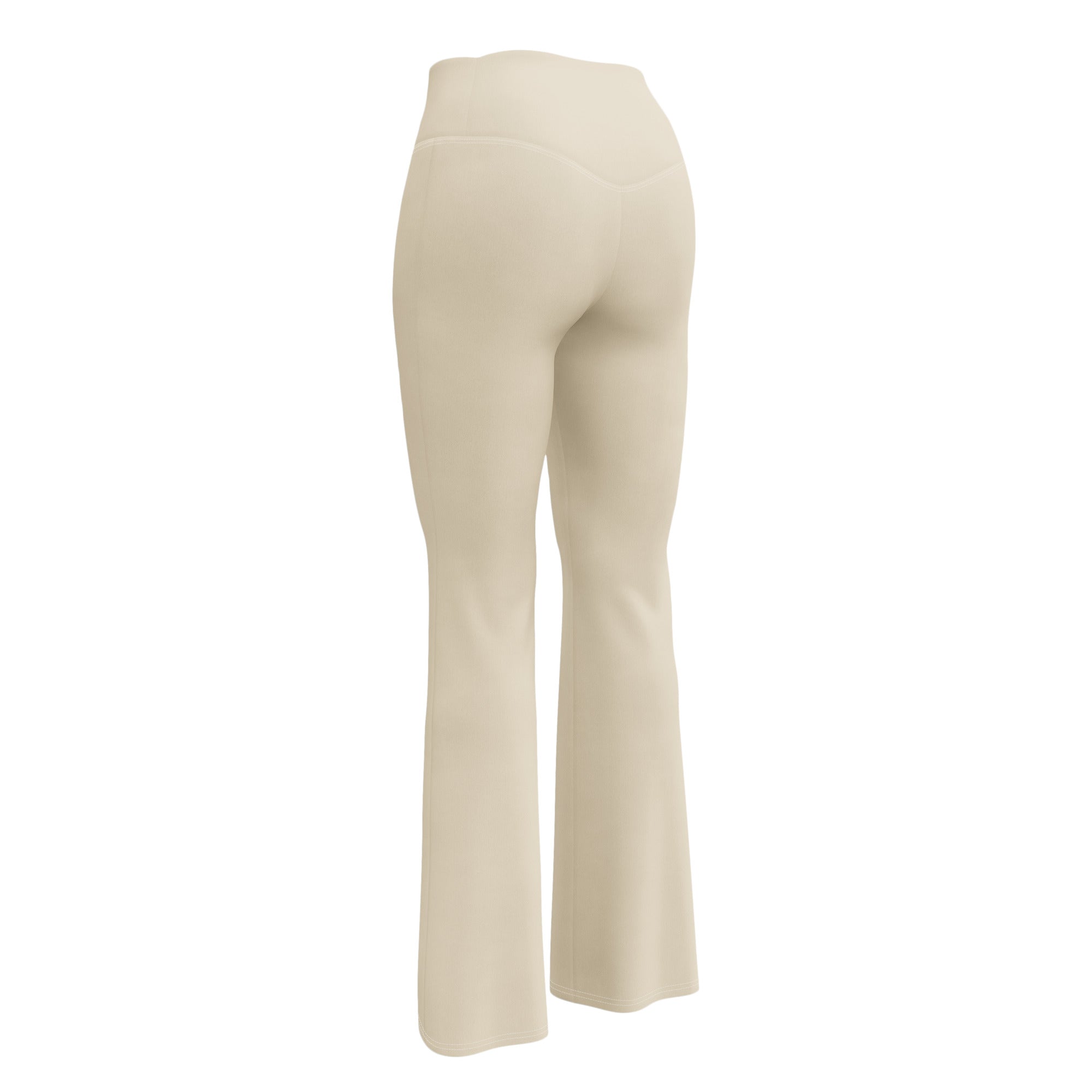 Solid Oatmeal Flare Leggings | GearBunch