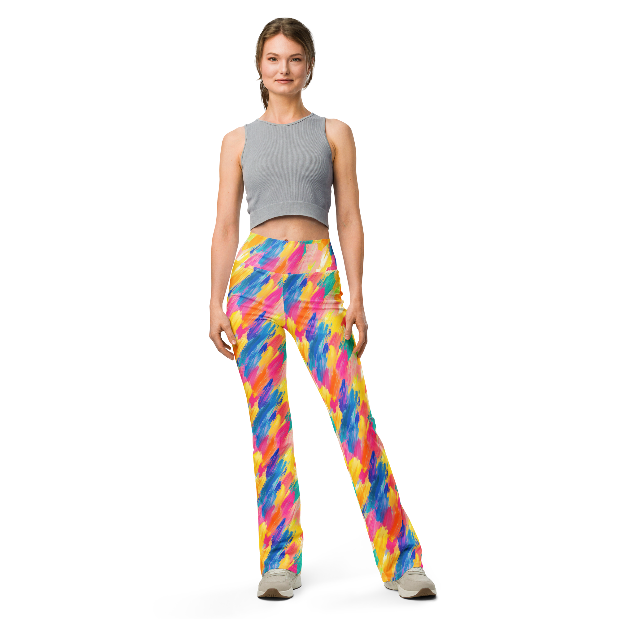 Rainbow Brush Flare leggings | GearBunch