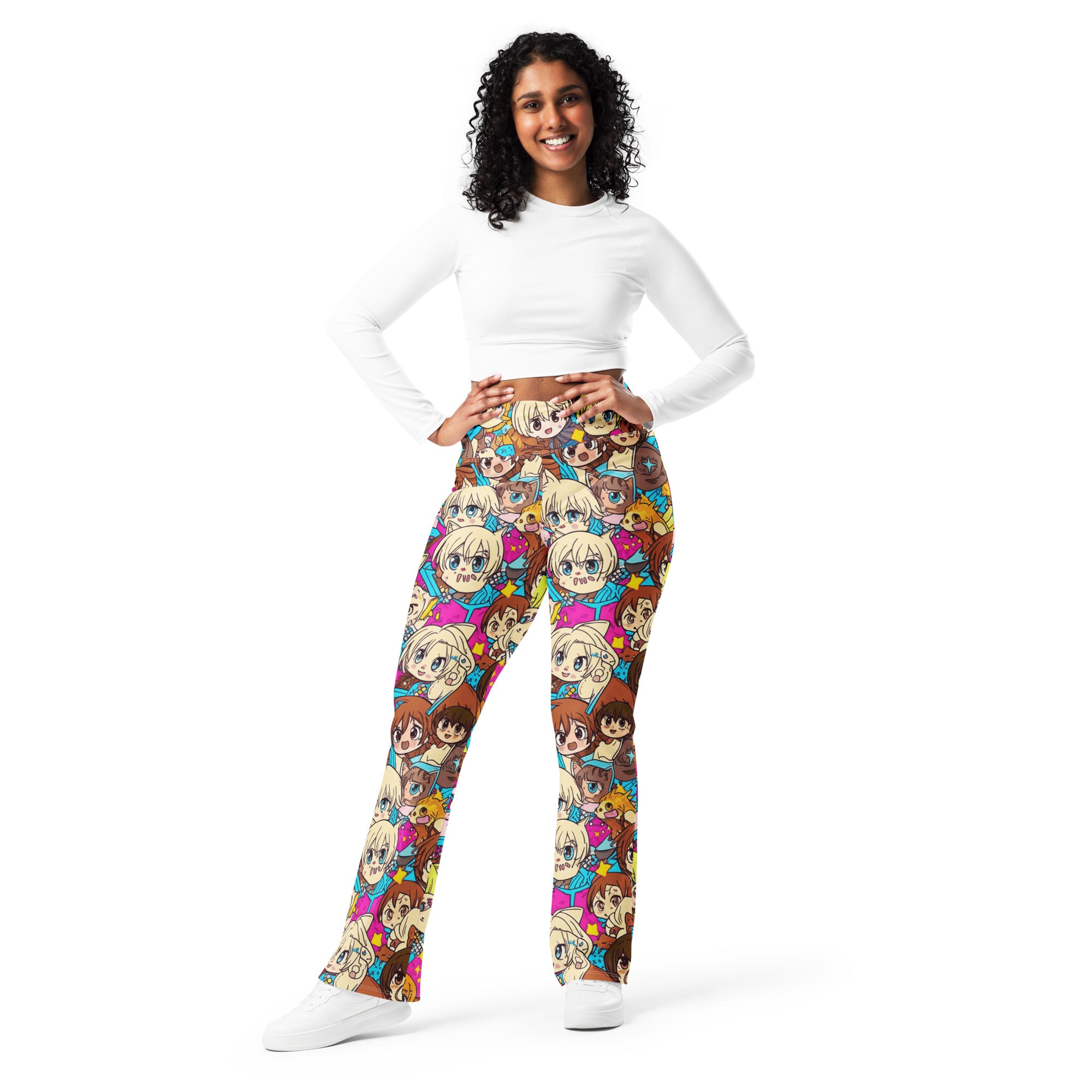 Anime Cat Cafe Flare Leggings | GearBunch