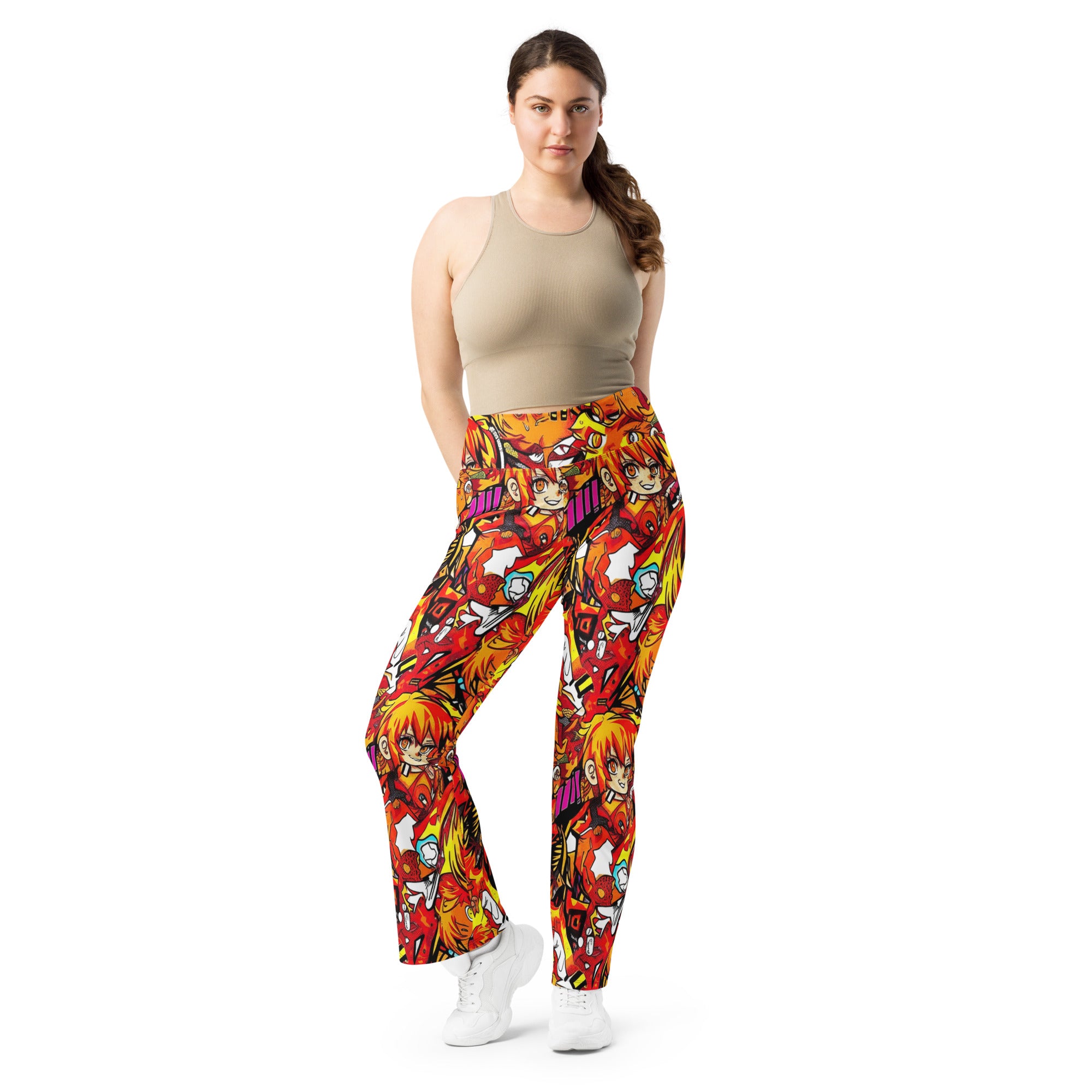 Anime Collage Fire Spirit Flare Leggings | GearBunch
