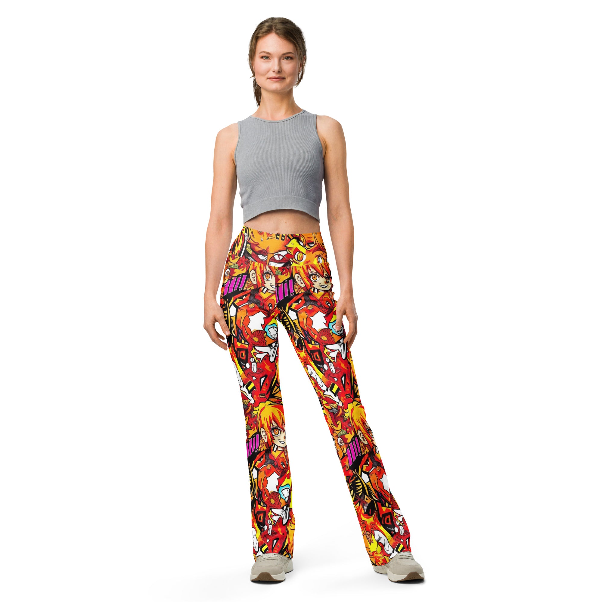 Anime Collage Fire Spirit Flare Leggings | GearBunch