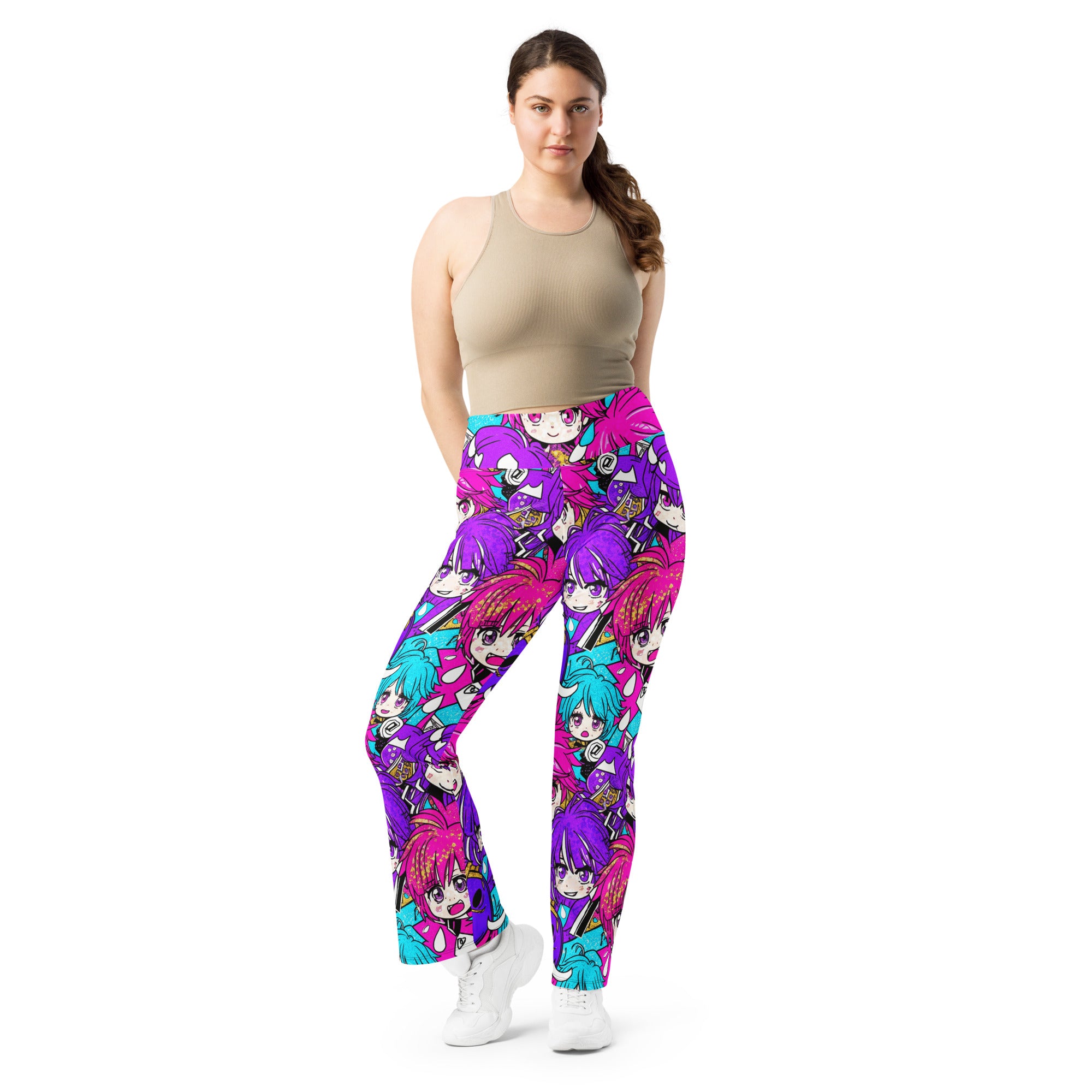 Anime Collage Pop Idol Flare Leggings | GearBunch