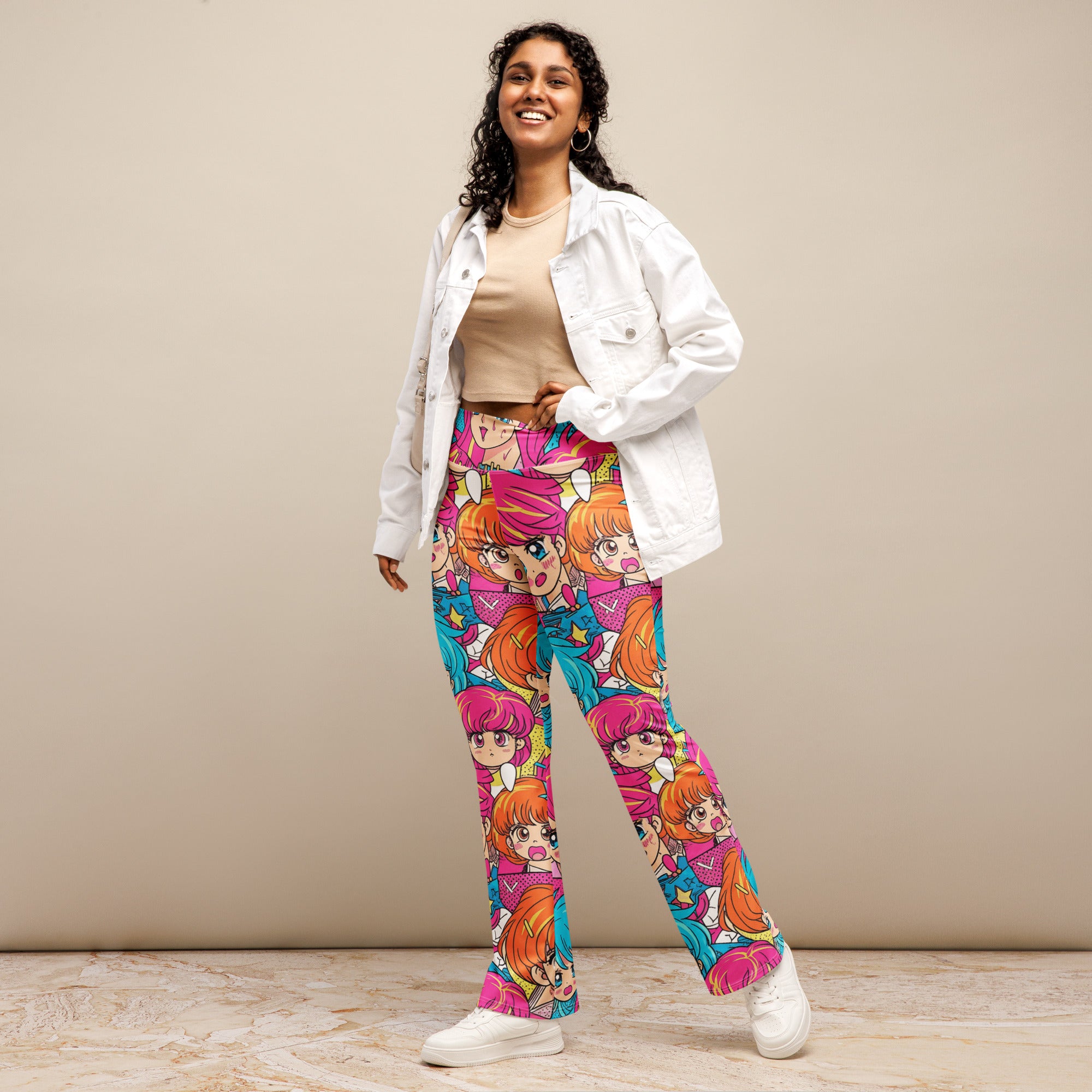 Anime Collage Retro Shojo Flare Leggings | GearBunch
