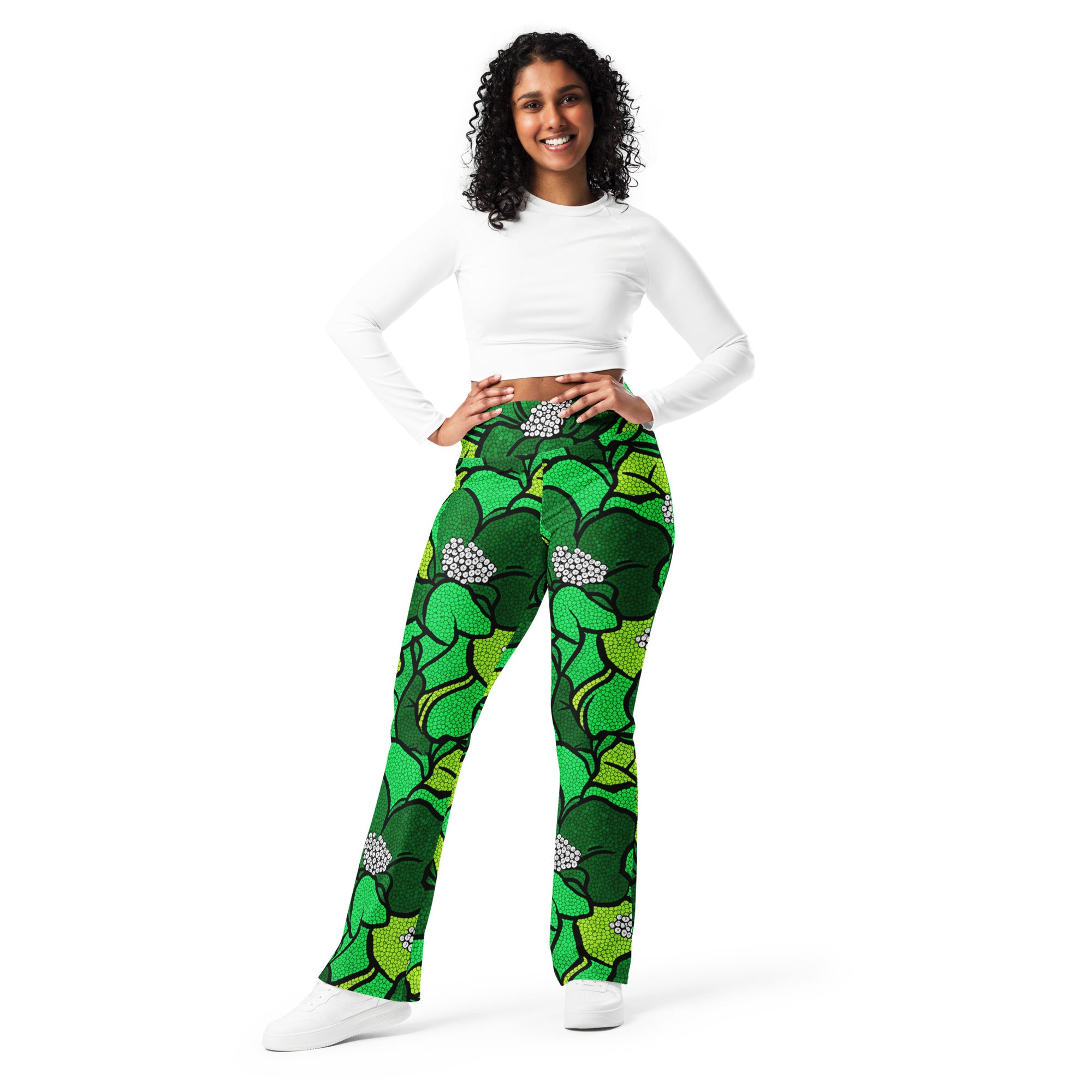 Emerald Paillette Magnolia Flare Leggings | GearBunch