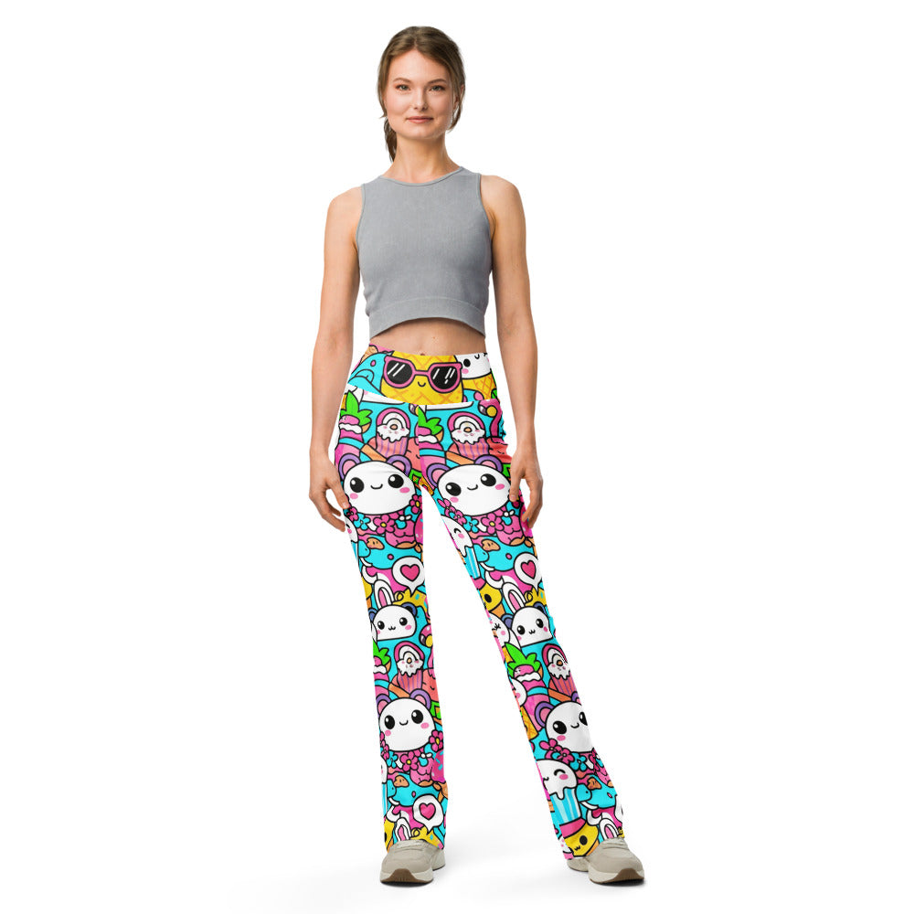 Flare leggings front view | GearBunch