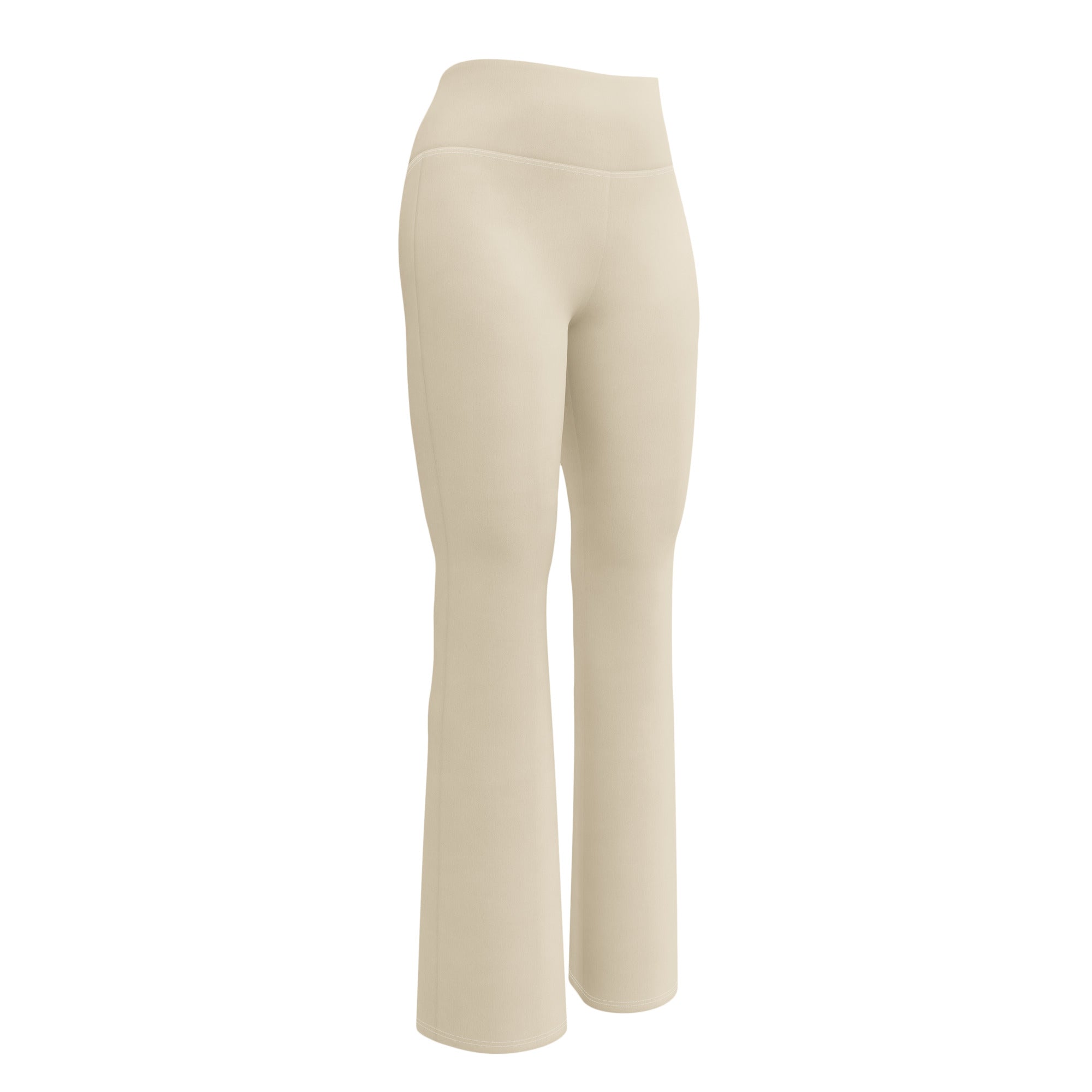 Solid Oatmeal Flare Leggings | GearBunch