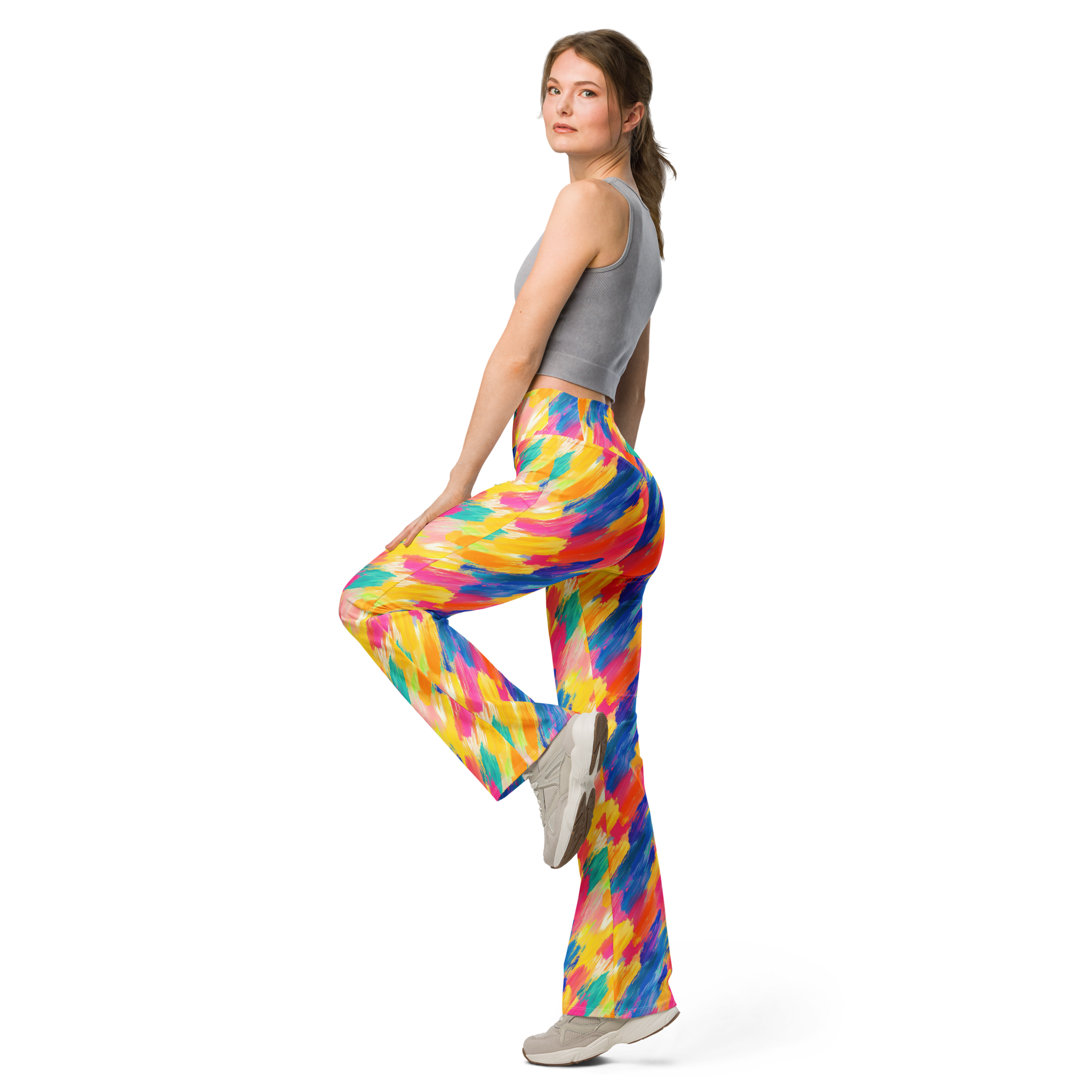 Rainbow Brush Flare leggings | GearBunch