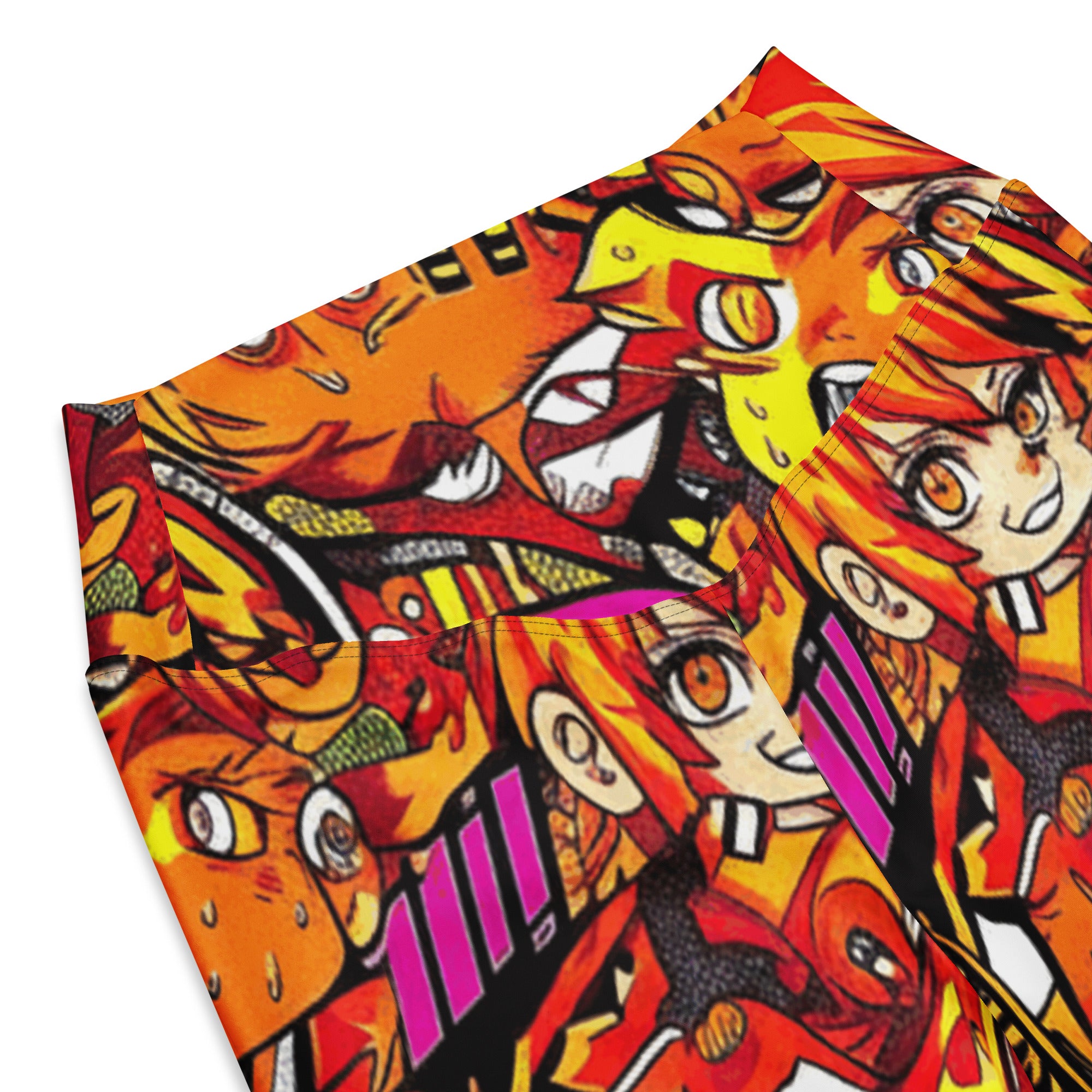 Anime Collage Fire Spirit Flare Leggings | GearBunch