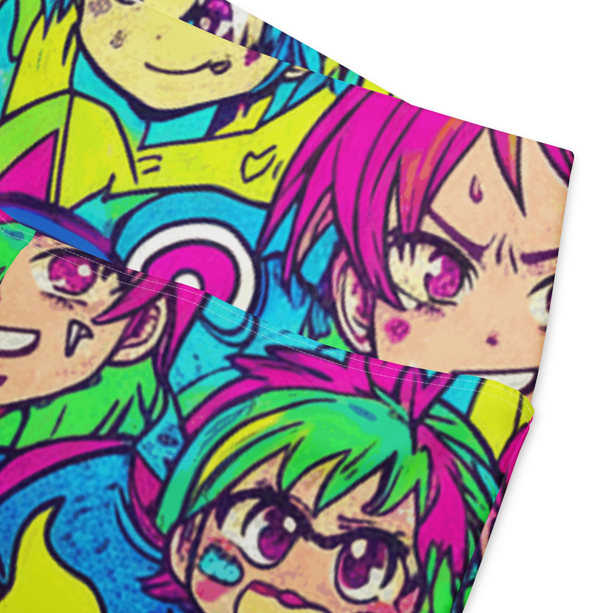 Neon Tokyo Anime Collage Flare Leggings | GearBunch