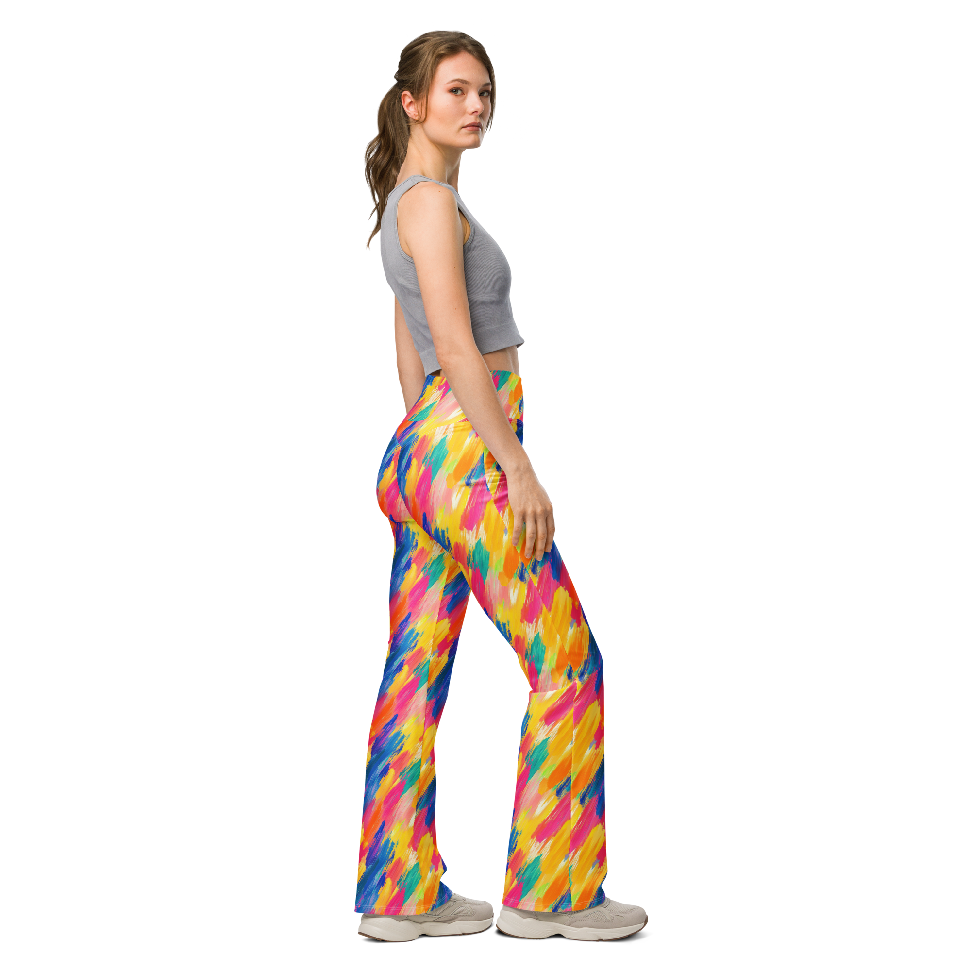 Rainbow Brush Flare leggings | GearBunch