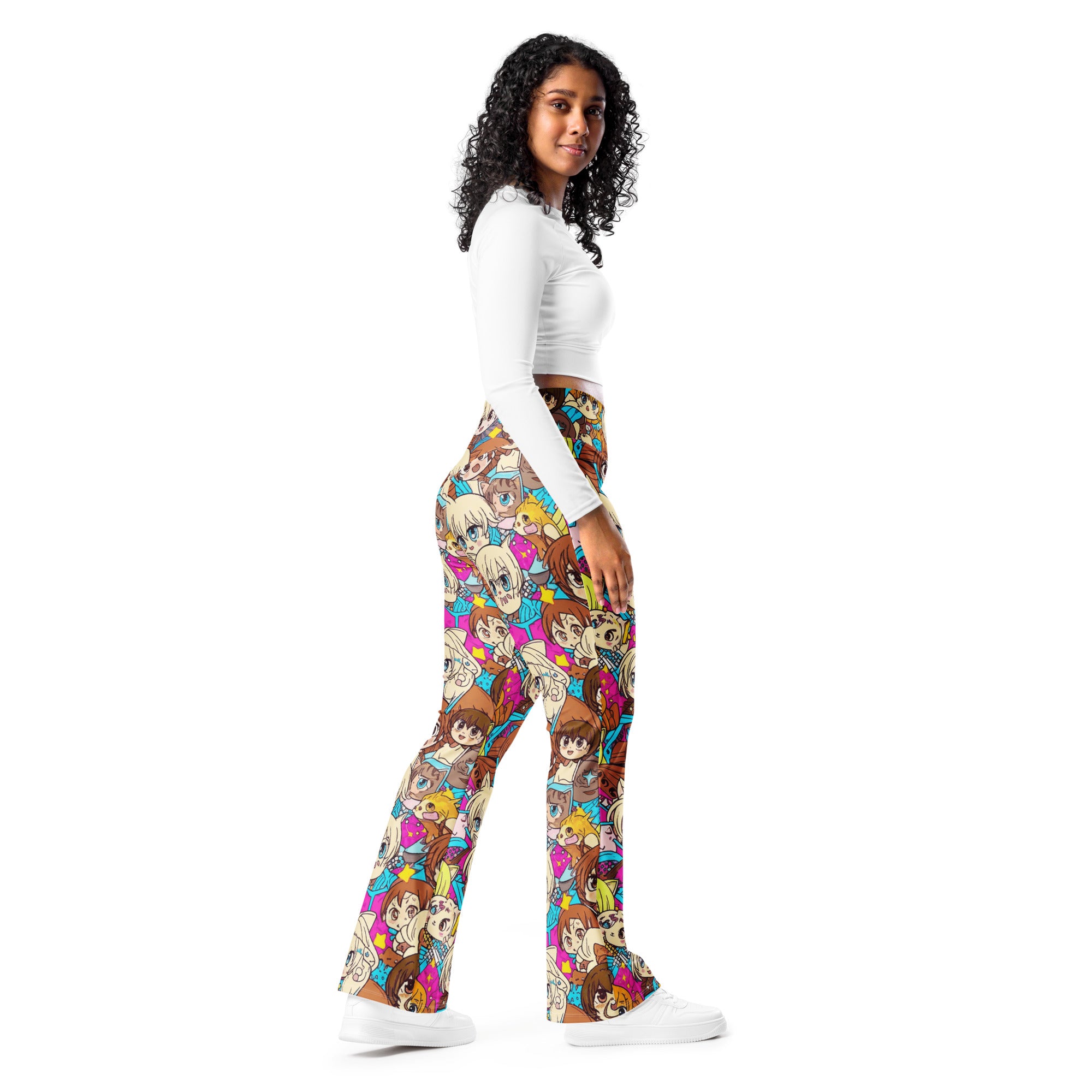Anime Cat Cafe Flare Leggings | GearBunch