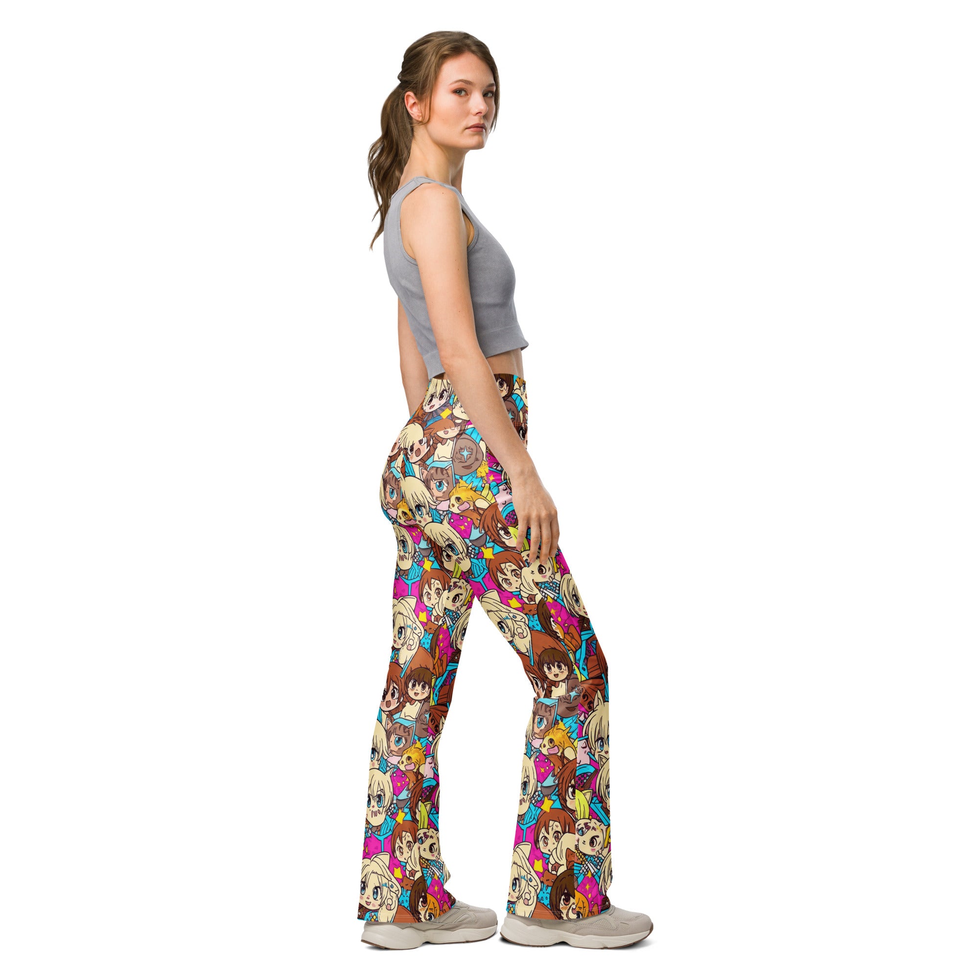 Anime Cat Cafe Flare Leggings | GearBunch