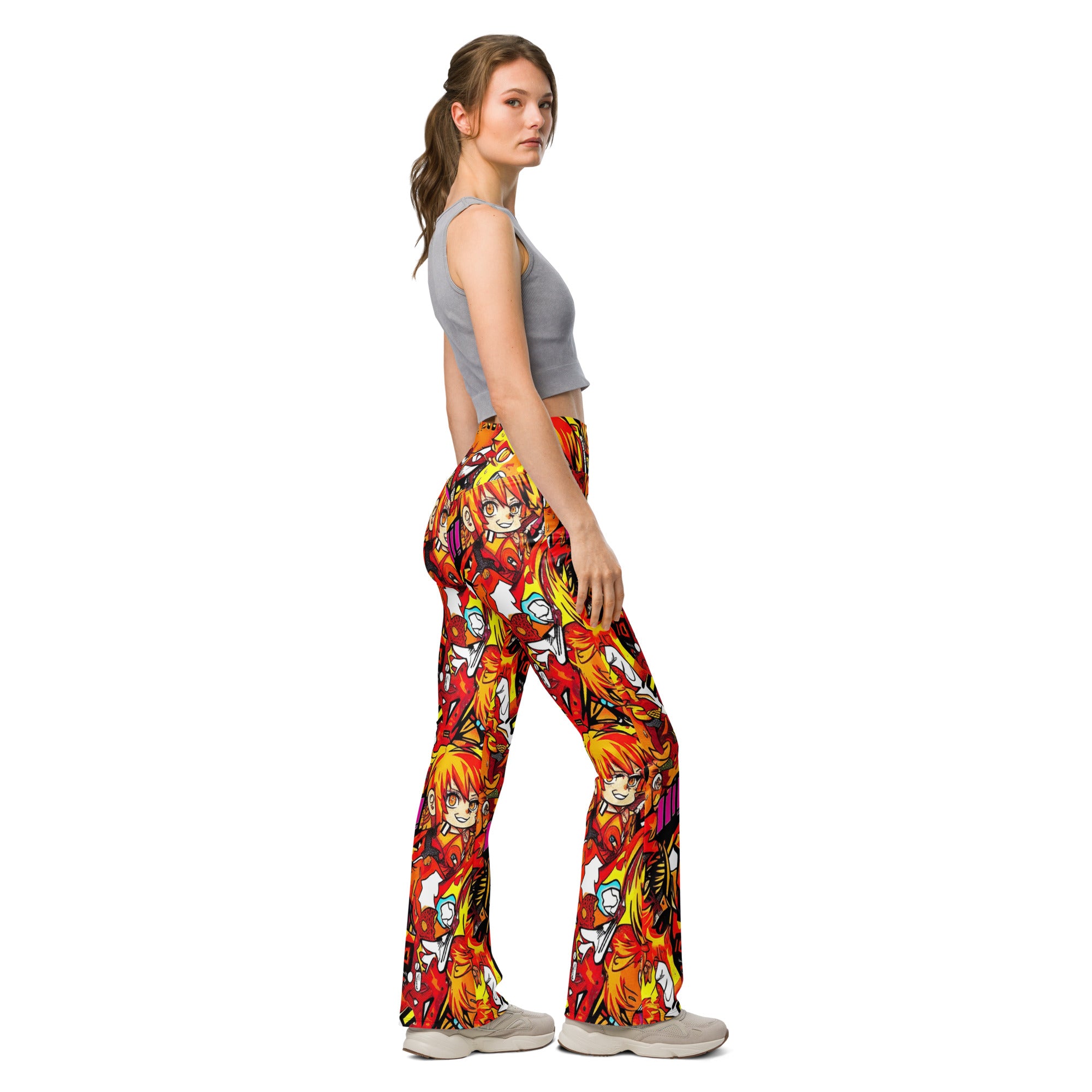 Anime Collage Fire Spirit Flare Leggings | GearBunch