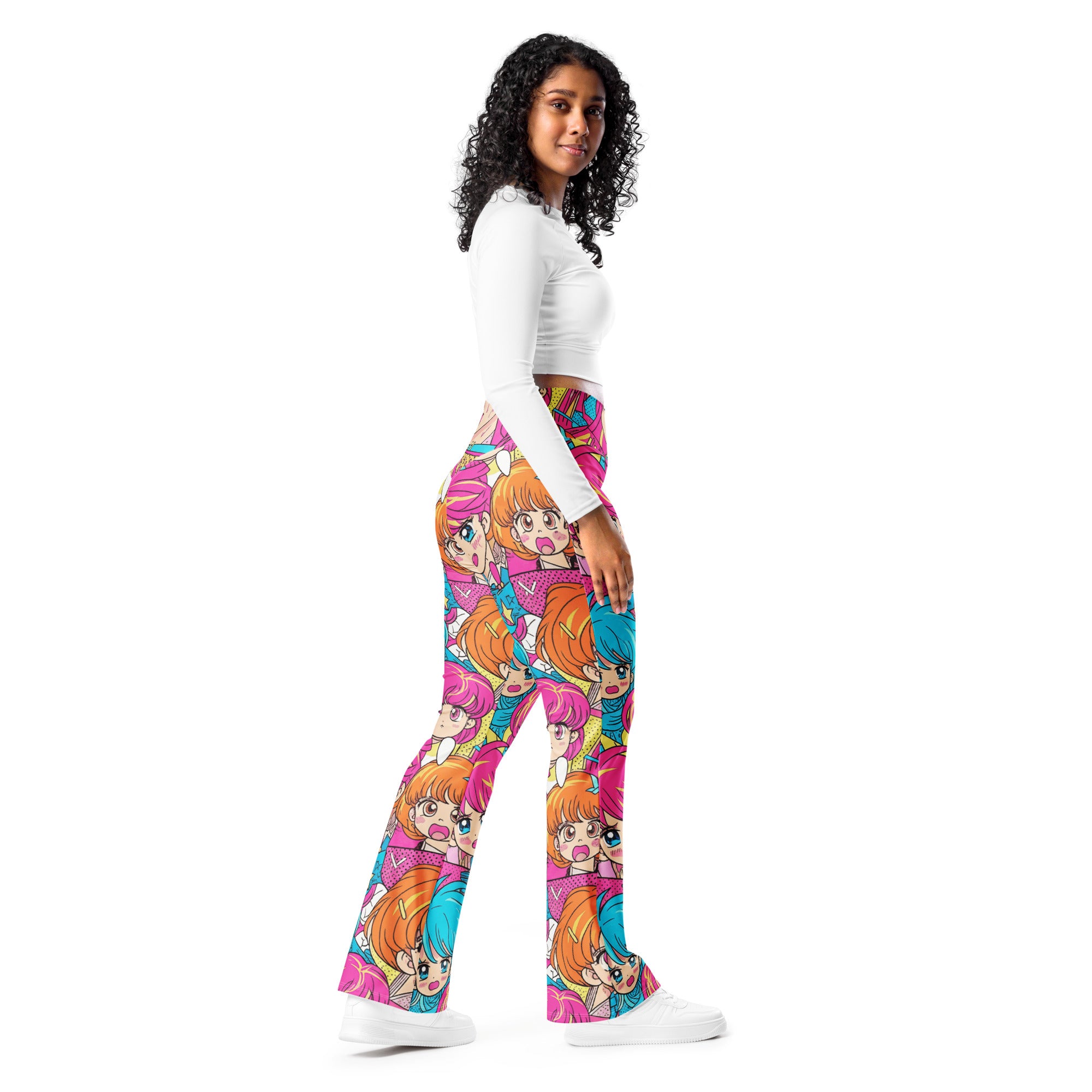 Anime Collage Retro Shojo Flare Leggings | GearBunch
