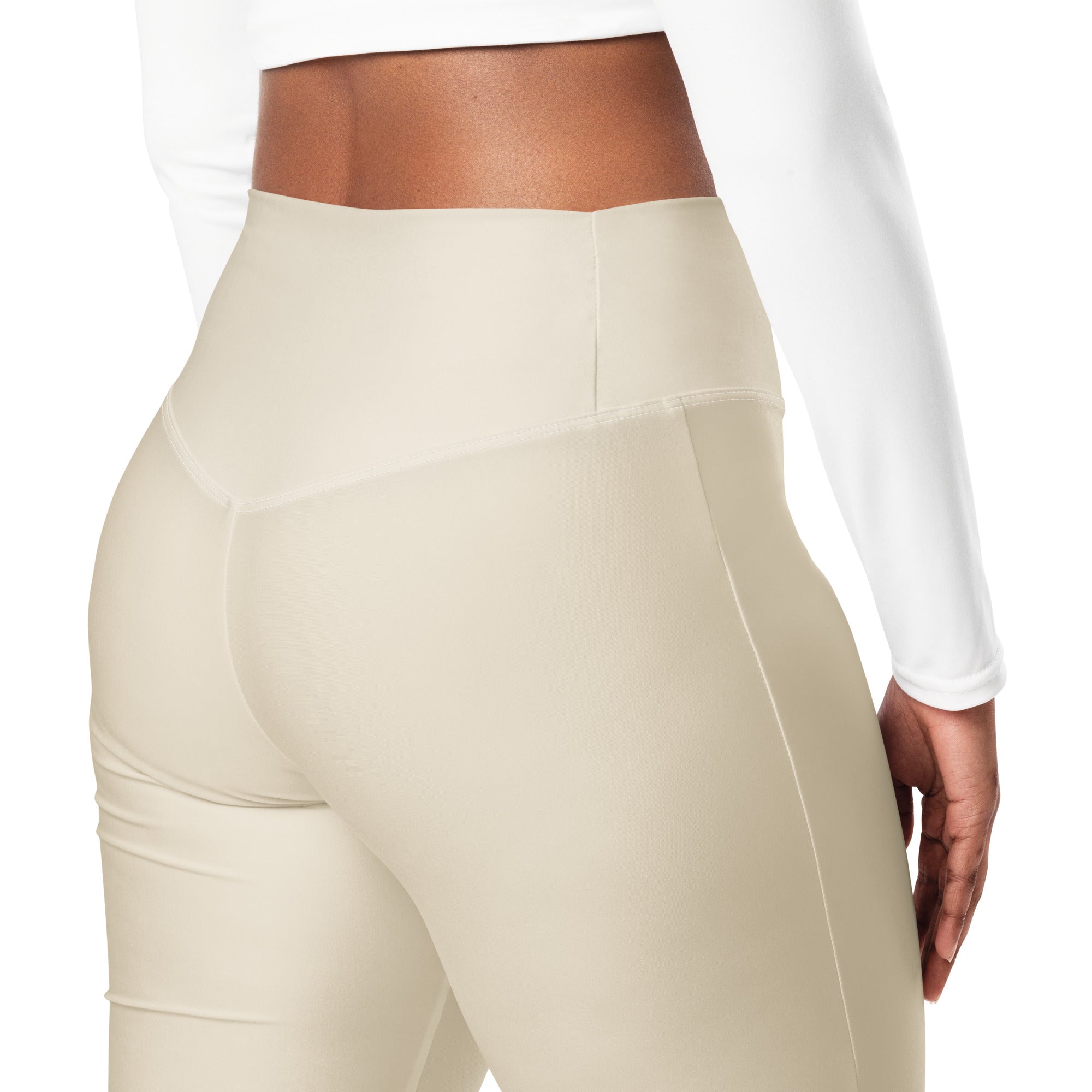 Solid Oatmeal Flare Leggings | GearBunch