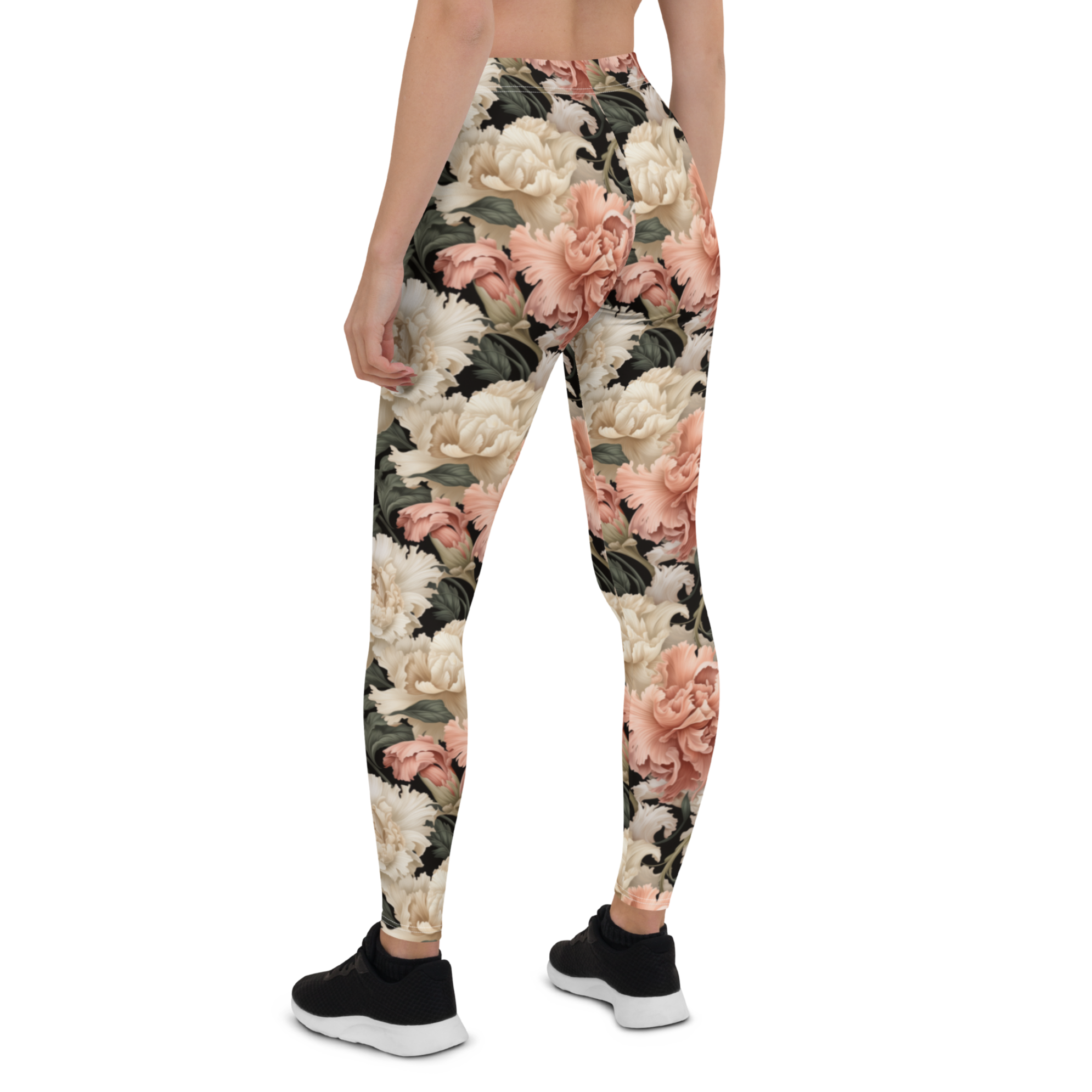 Green Leaf Carnation Leggings | GearBunch