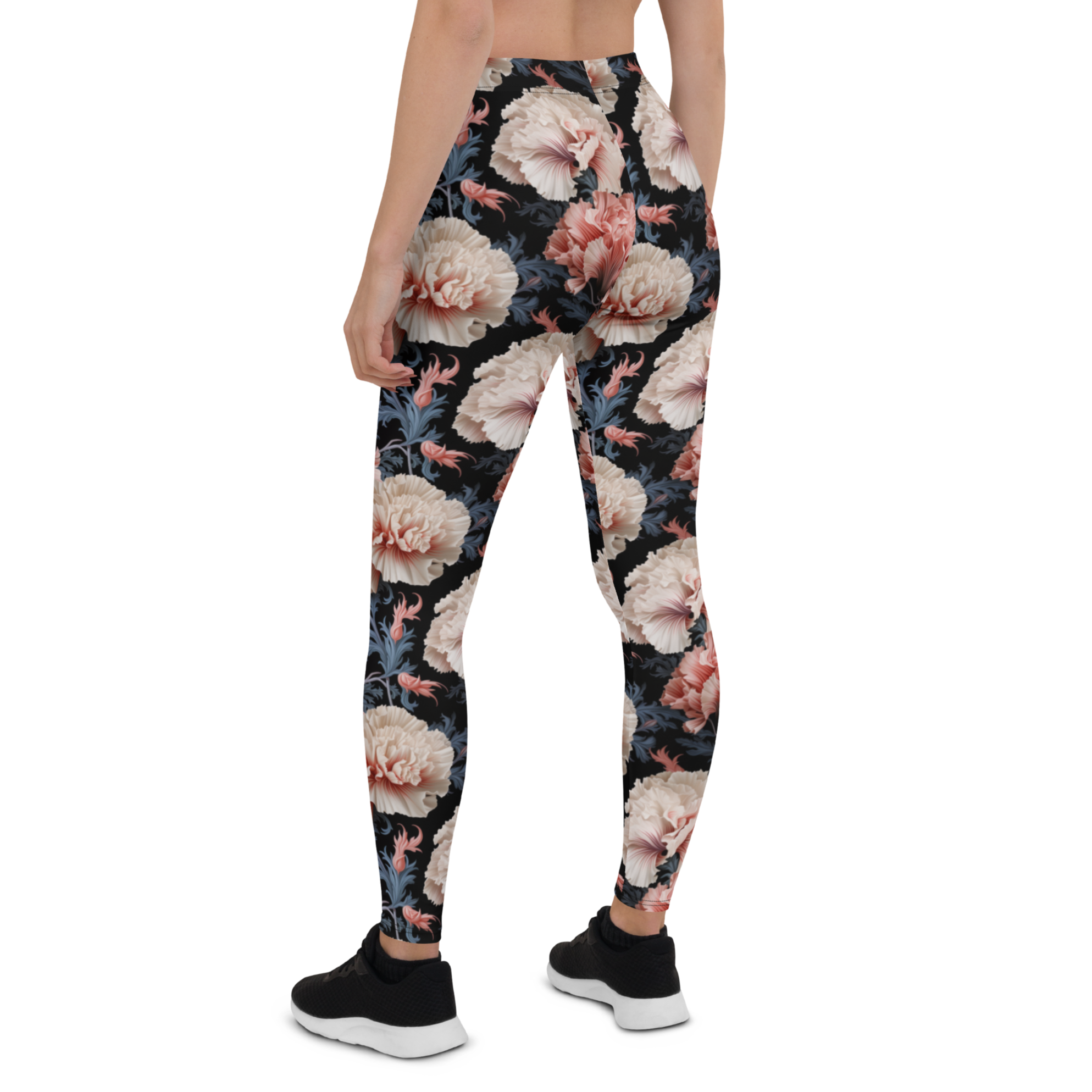 Blue Leaf Carnation Leggings | GearBunch