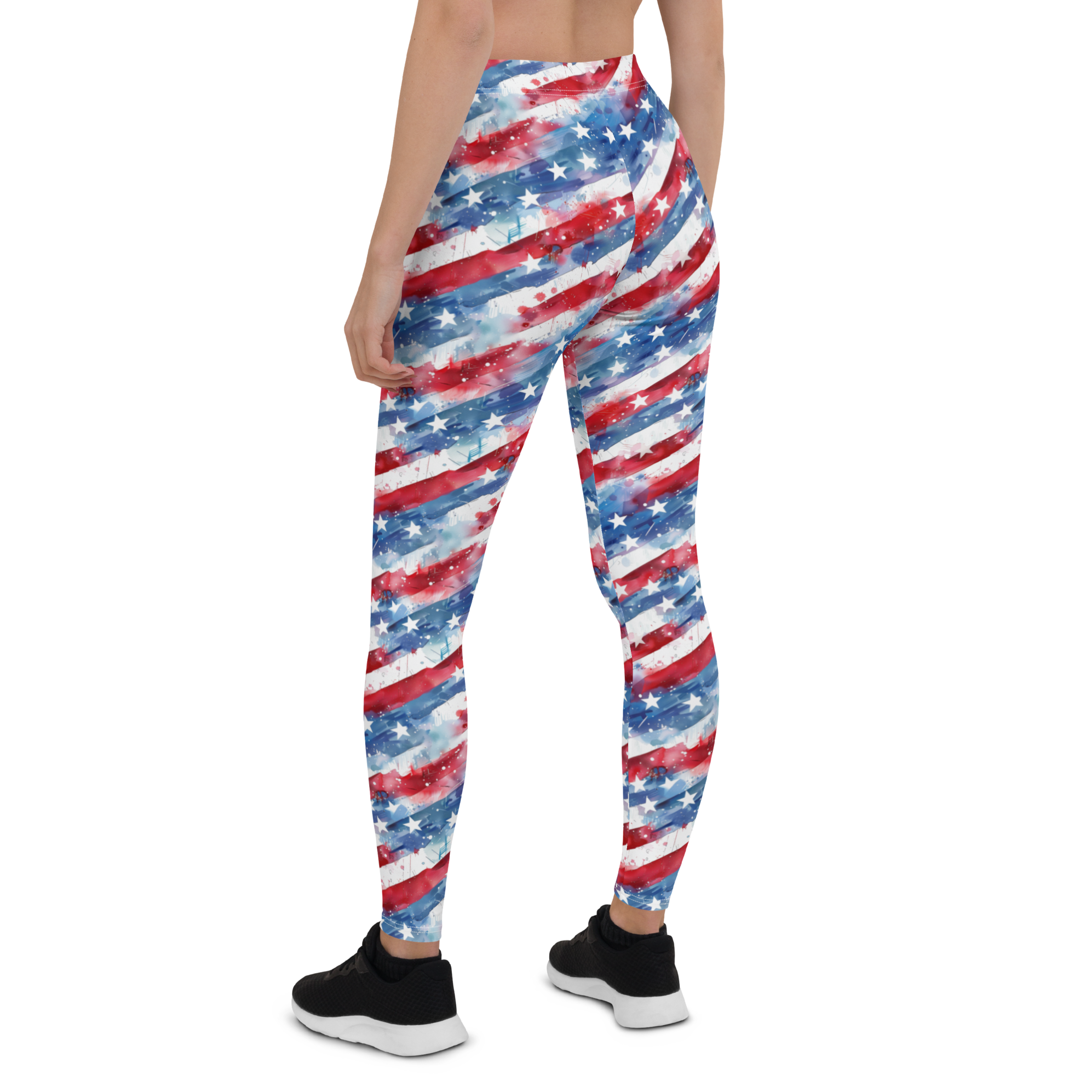 Watercolor Stars and Stripes Leggings | GearBunch