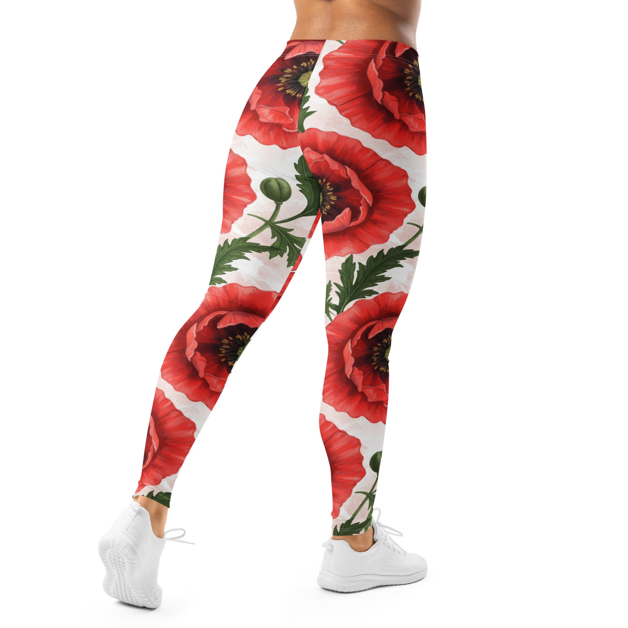 Whimsical Garden Poppies Leggings | GearBunch