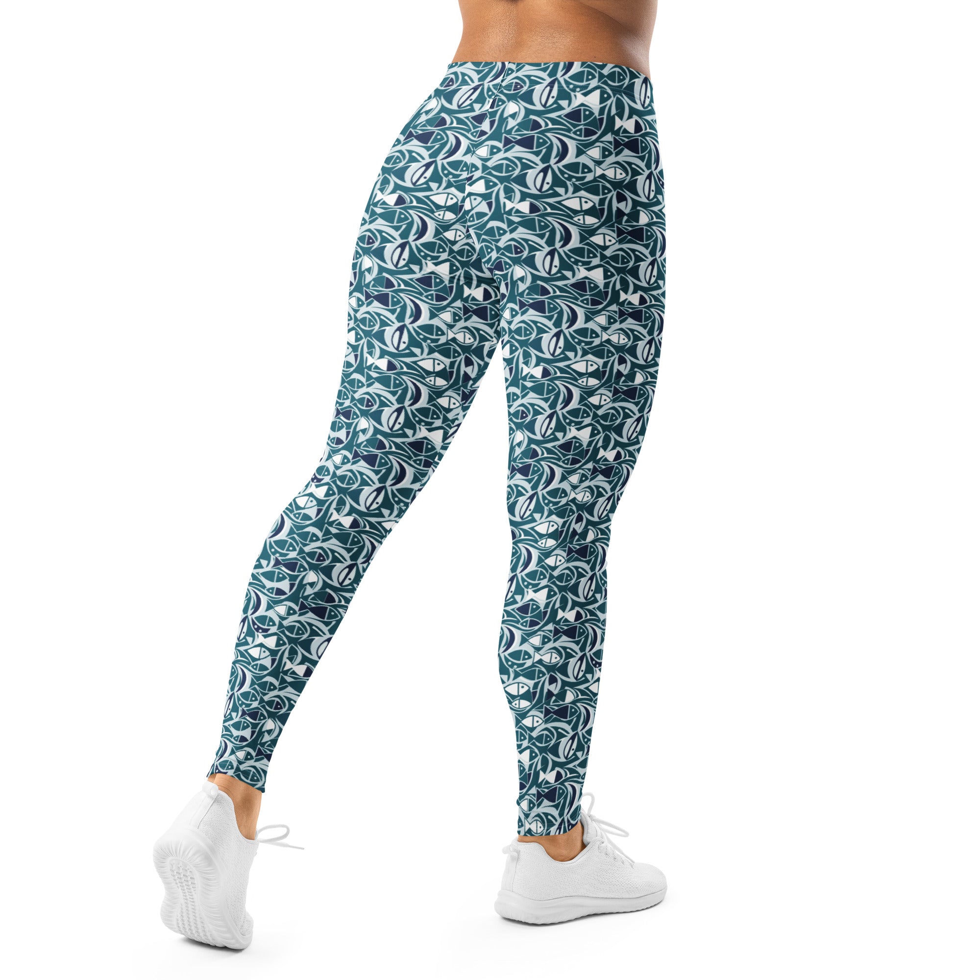Ichthys Fish and Waves Leggings | GearBunch