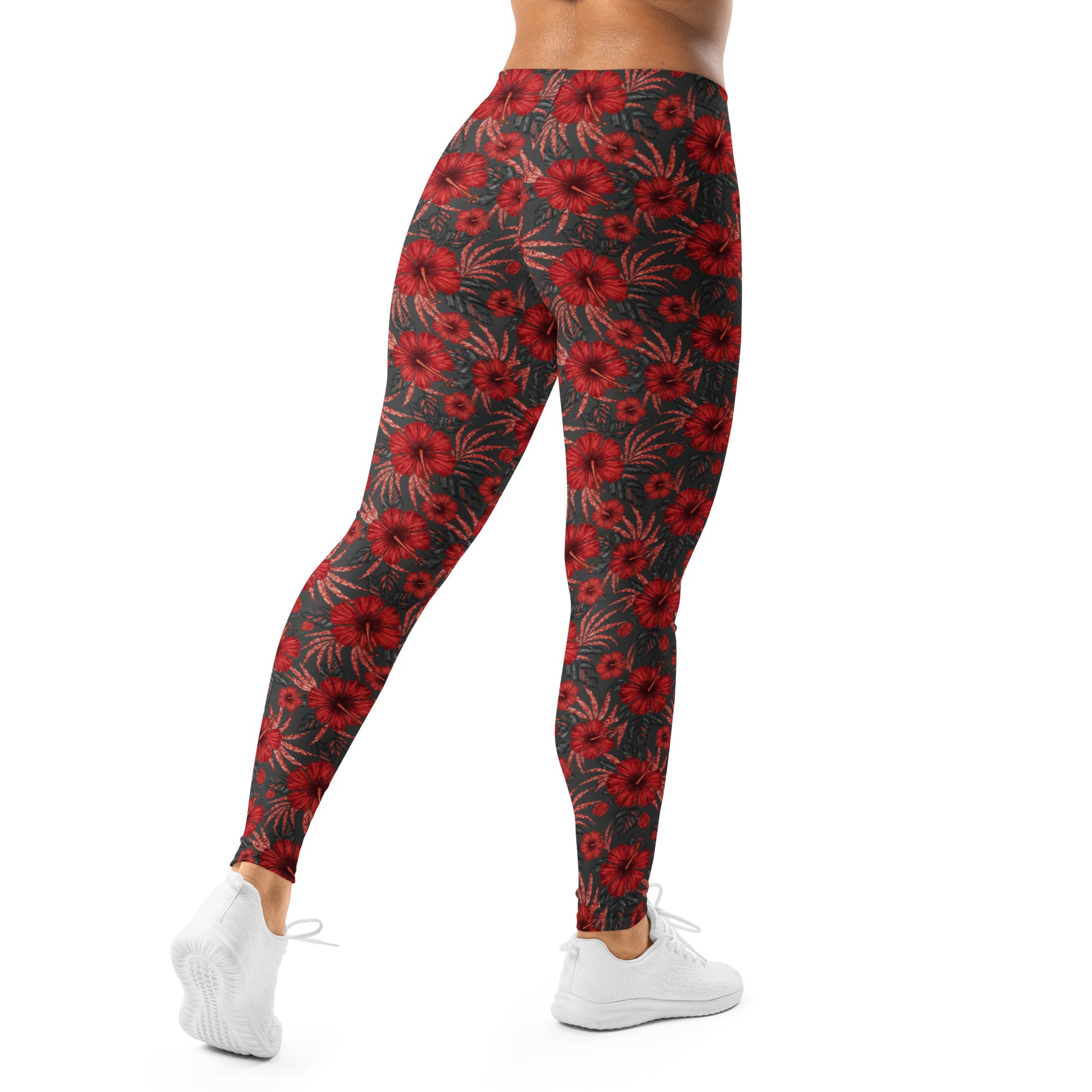 Scarlet Hibiscus Leggings | GearBunch