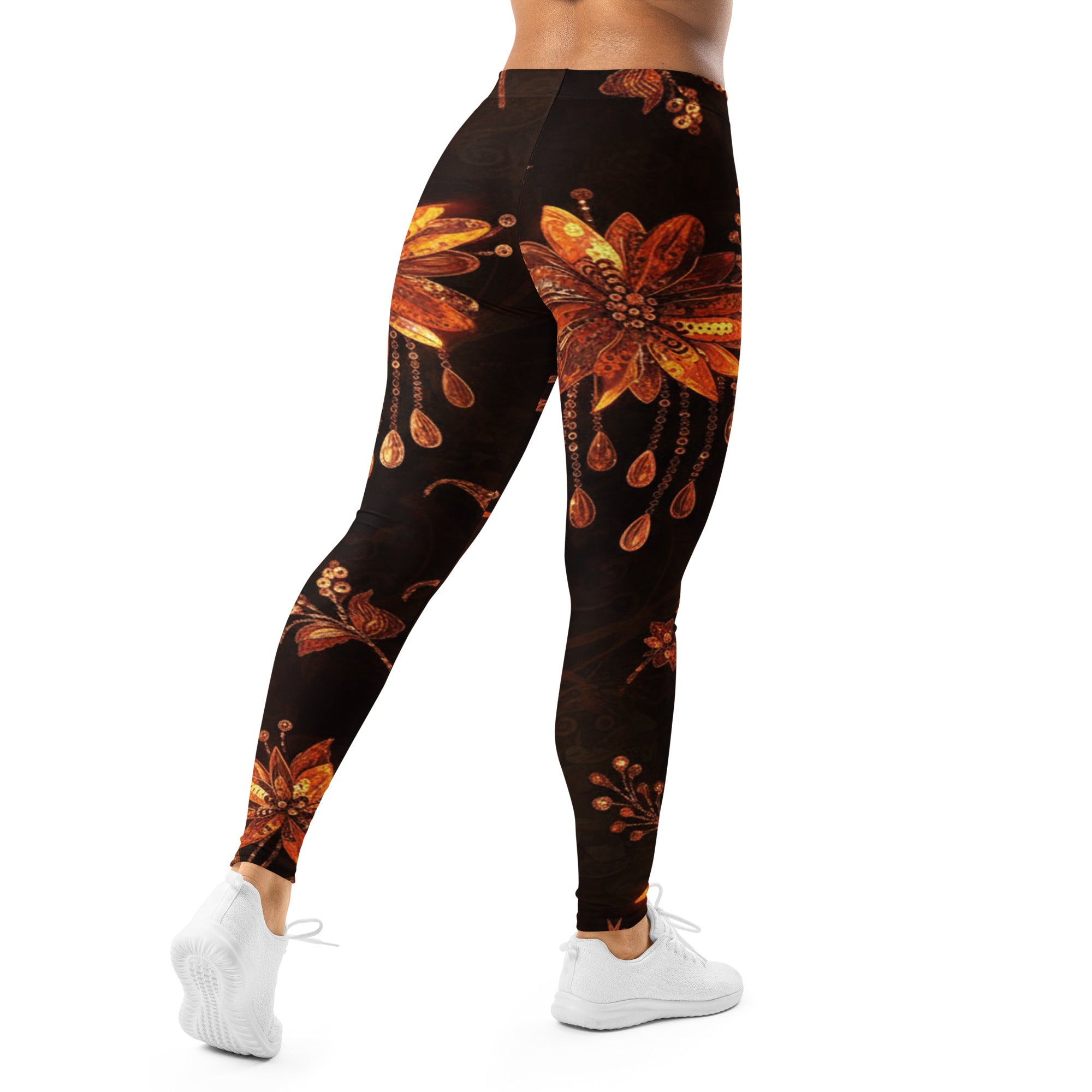 Copper Paillette Wildflower Leggings | GearBunch
