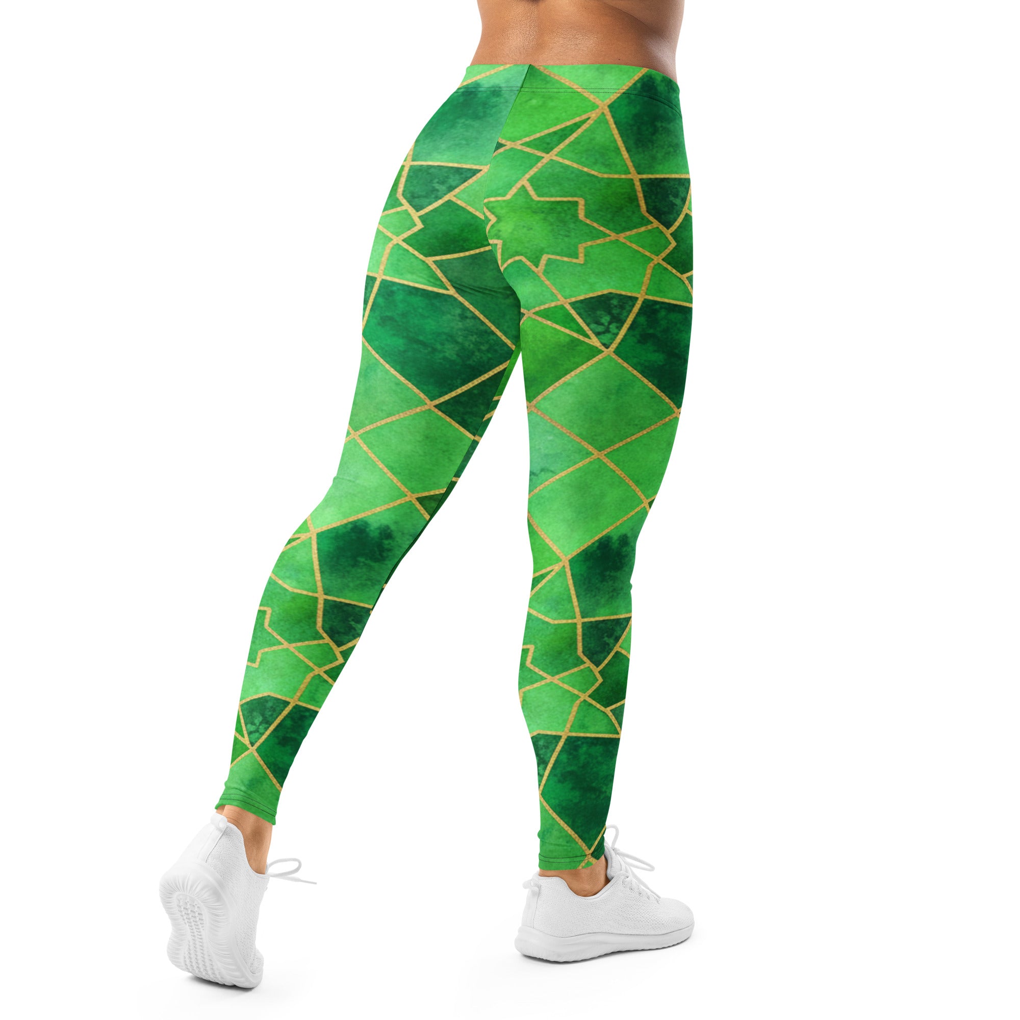 Emerald Jewel Watercolour Leggings | GearBunch