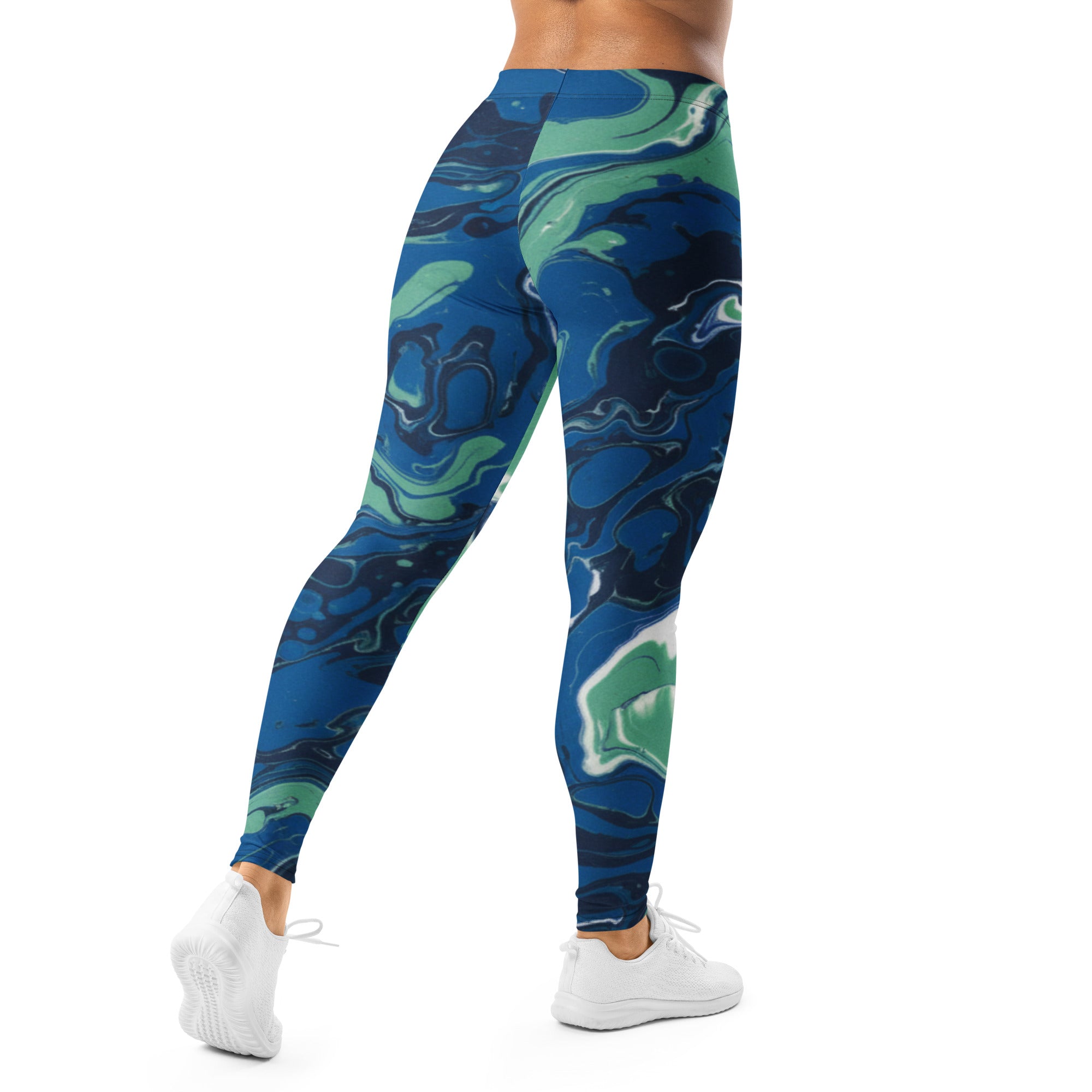Liquid Marble Ocean Current Leggings | GearBunch