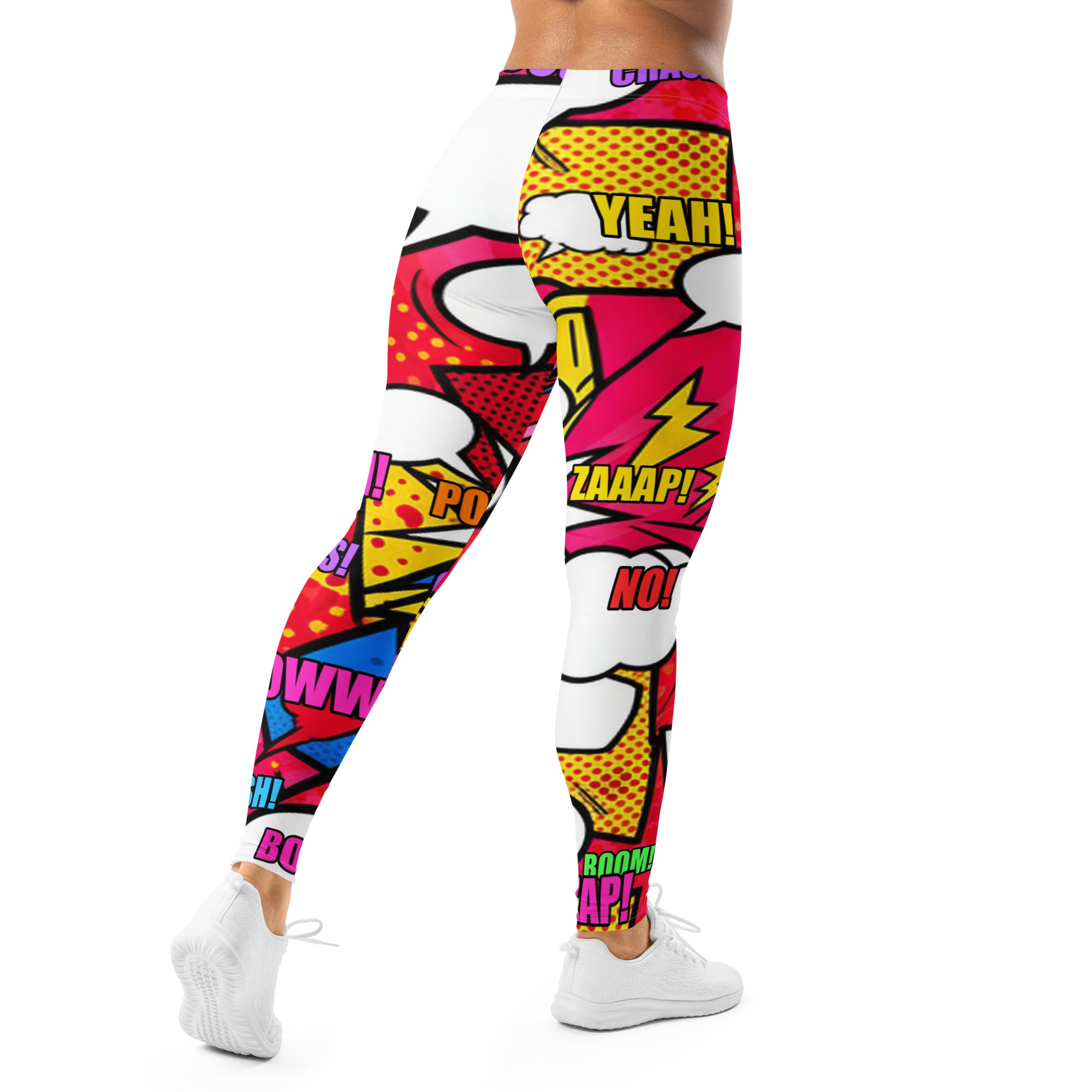 Comic Pop Retro Red Leggings | GearBunch