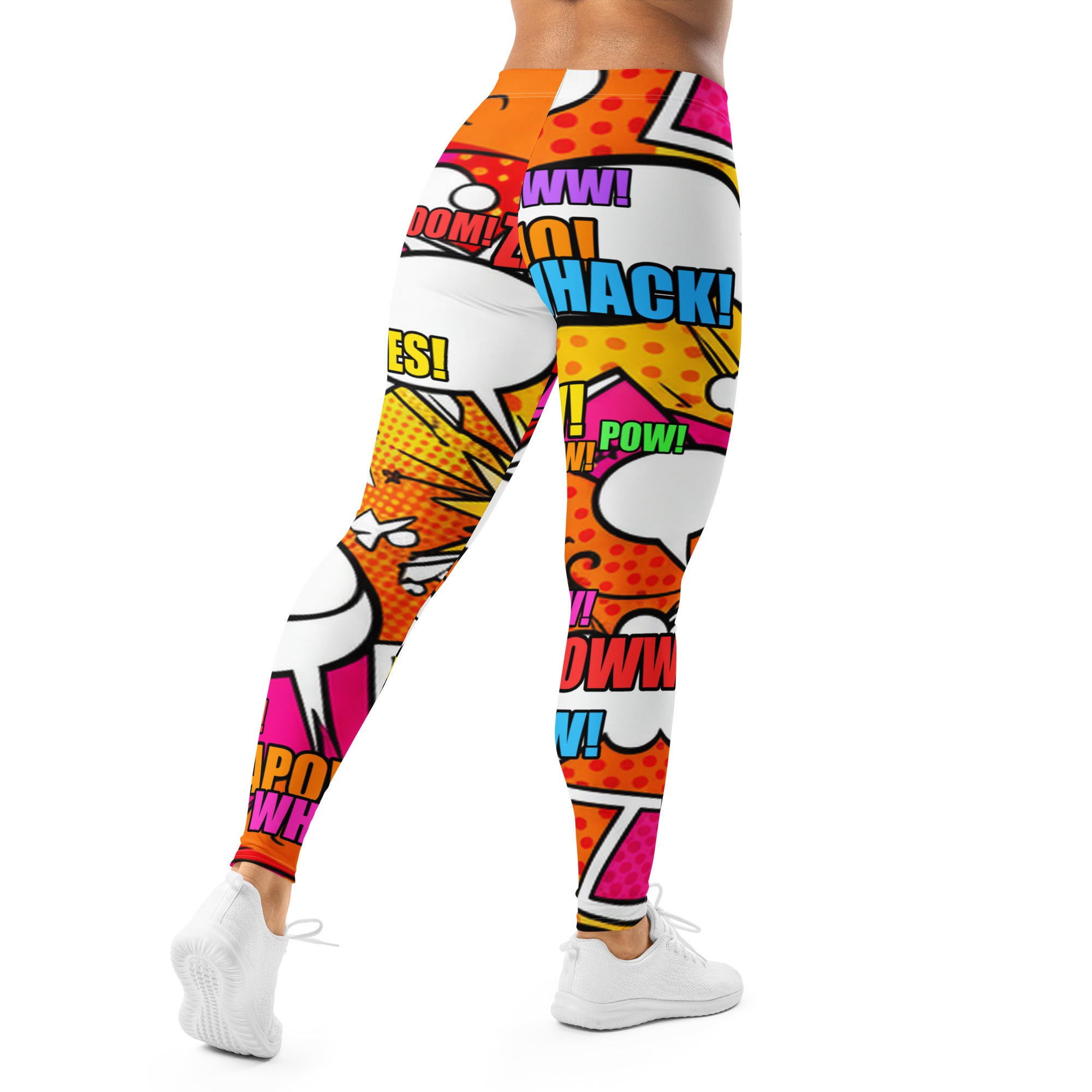 Comic Pop Sunset Orange Leggings | GearBunch