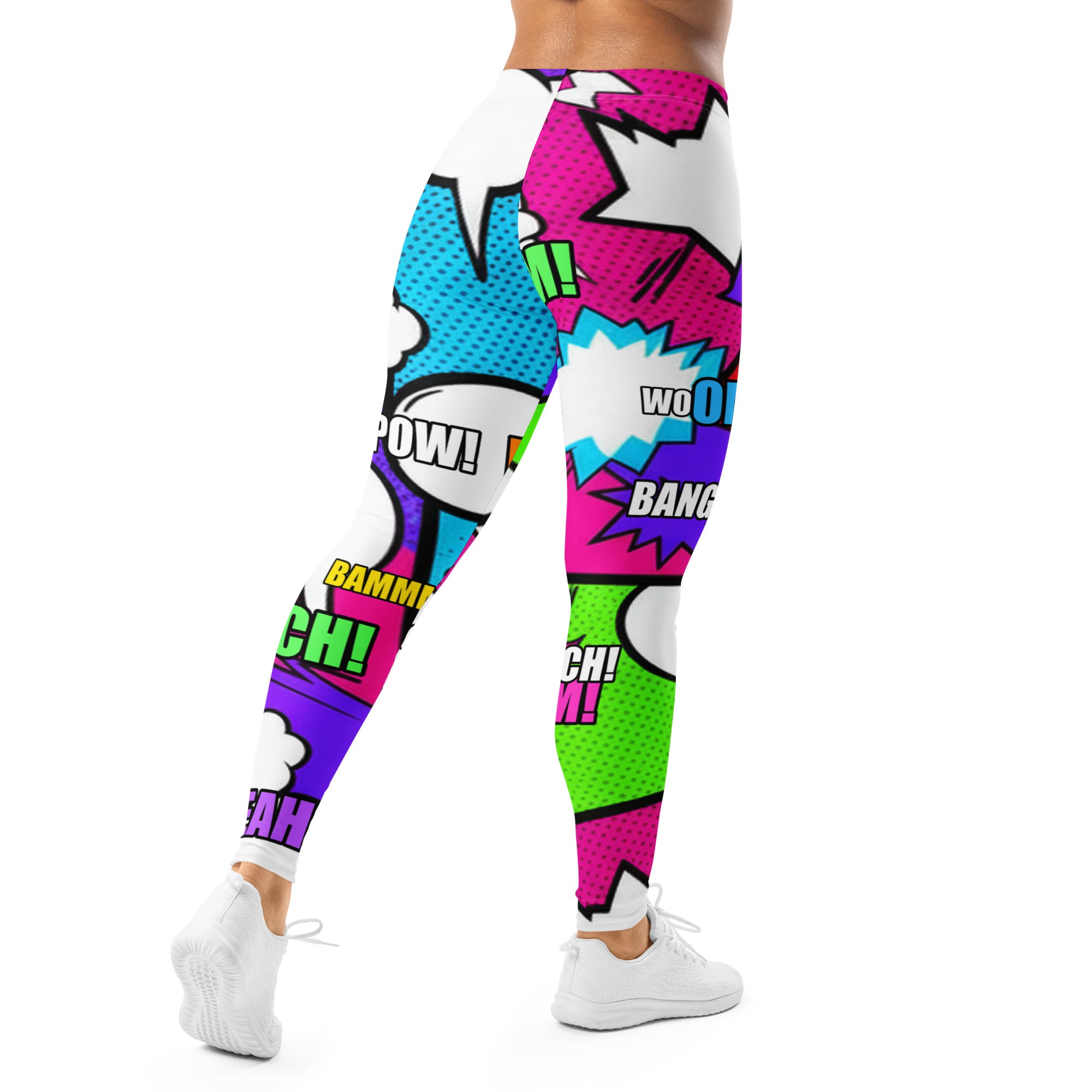 Comic Pop Neon Pink Leggings | GearBunch