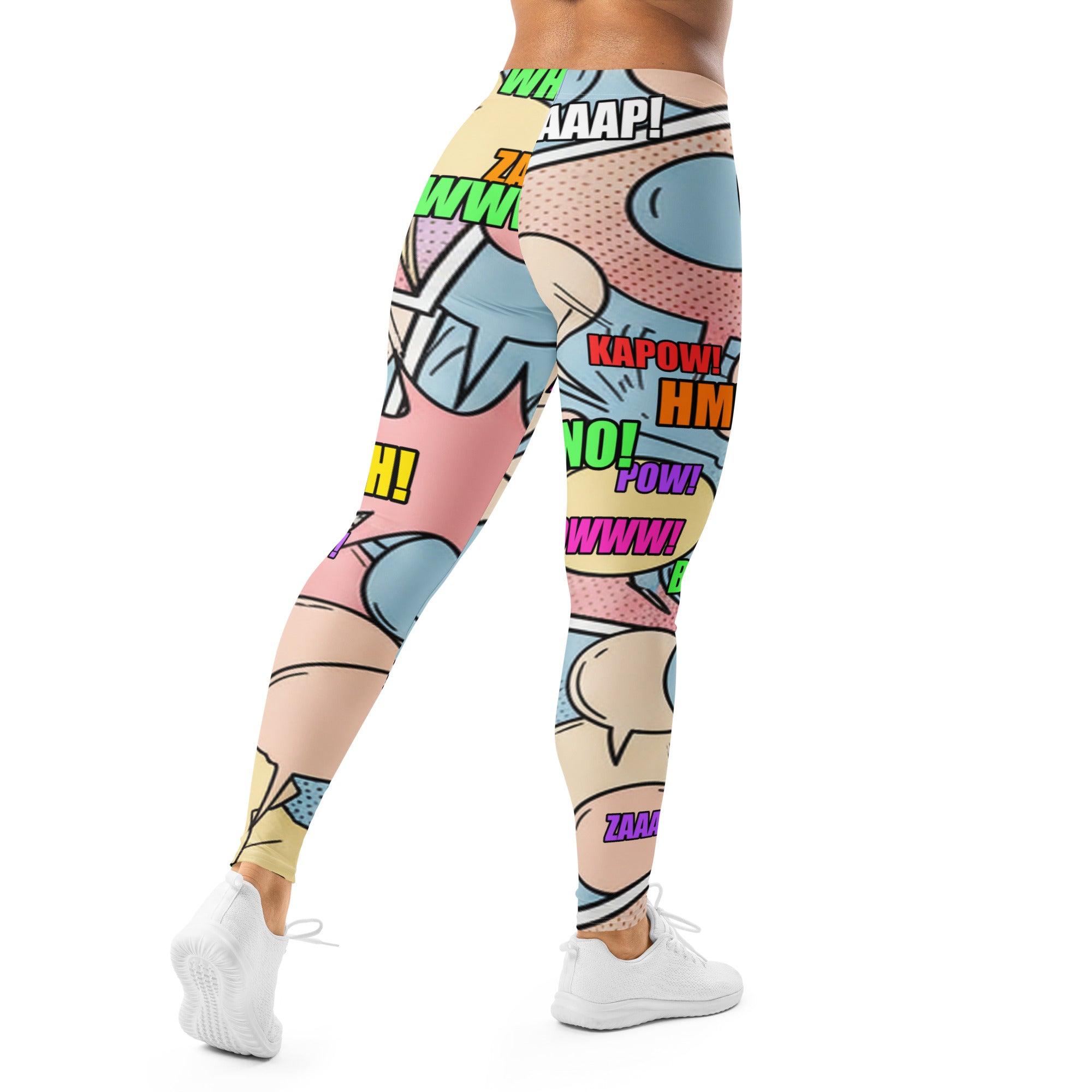 Women's comic strip kawaii cute leggings front view