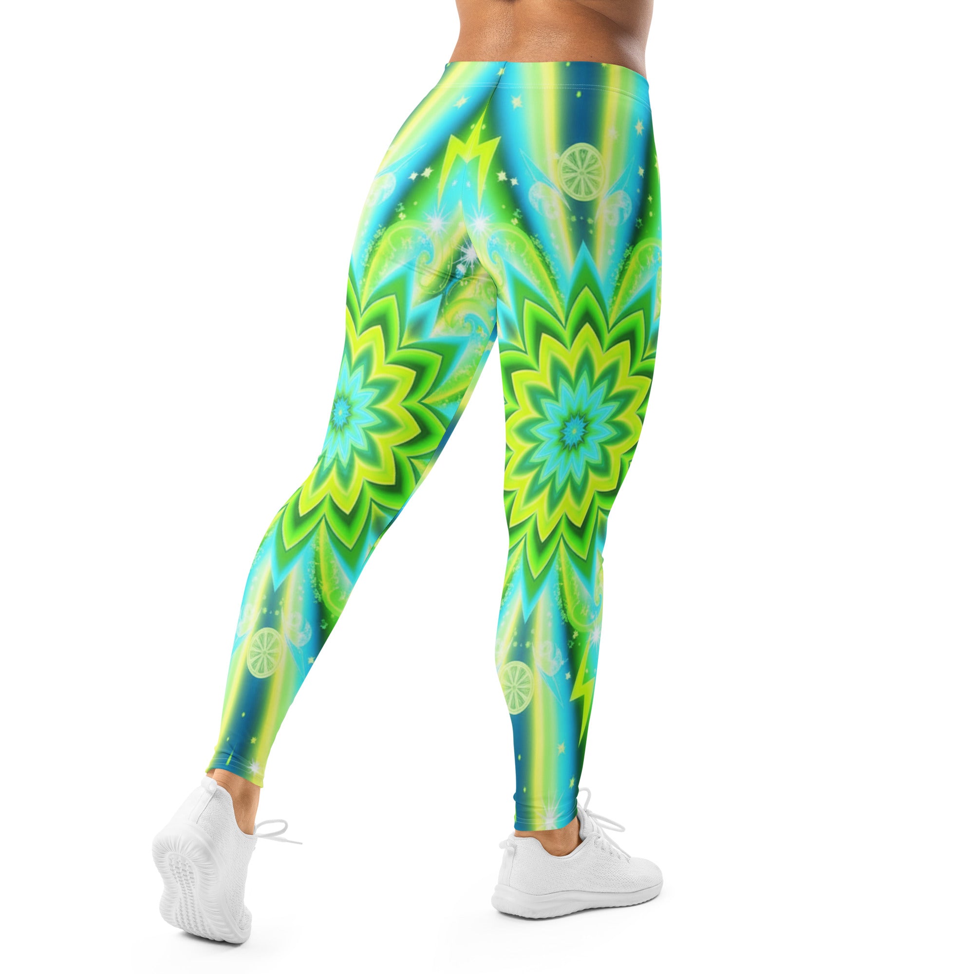 Psychedelic Lemon Zap Leggings | GearBunch