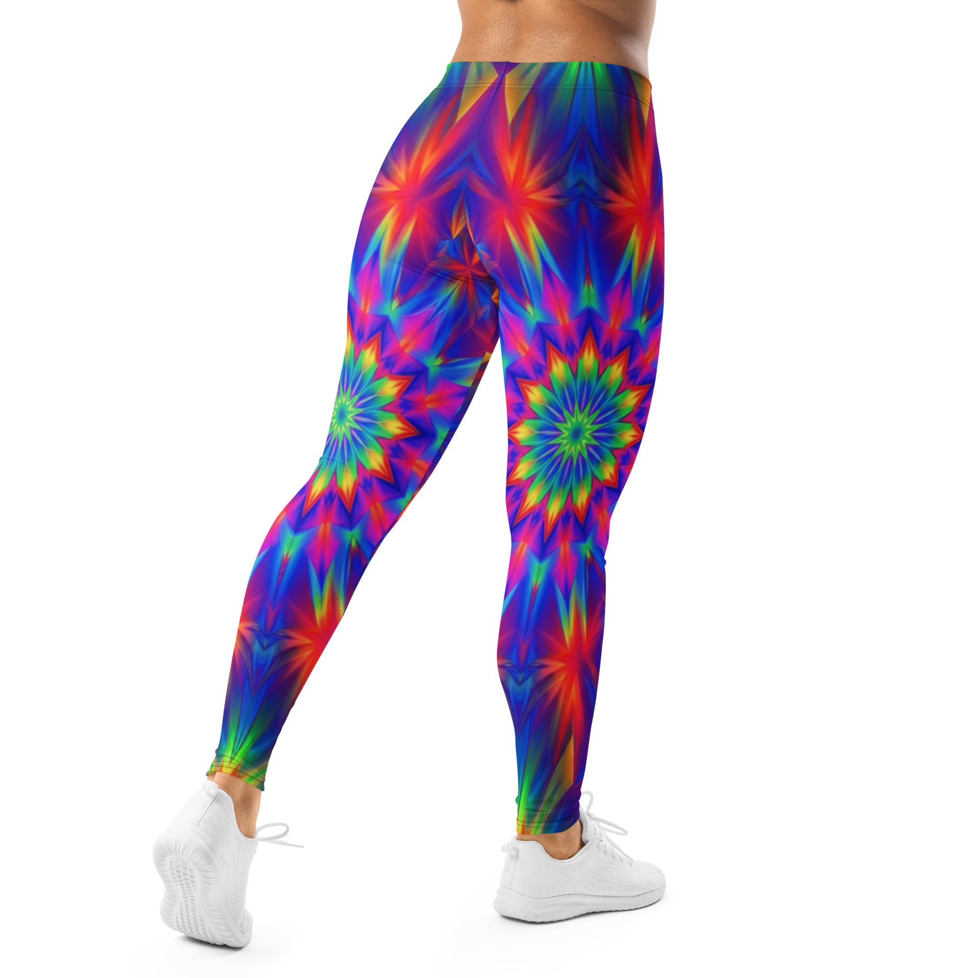 Women's starburst pattern leggings front view