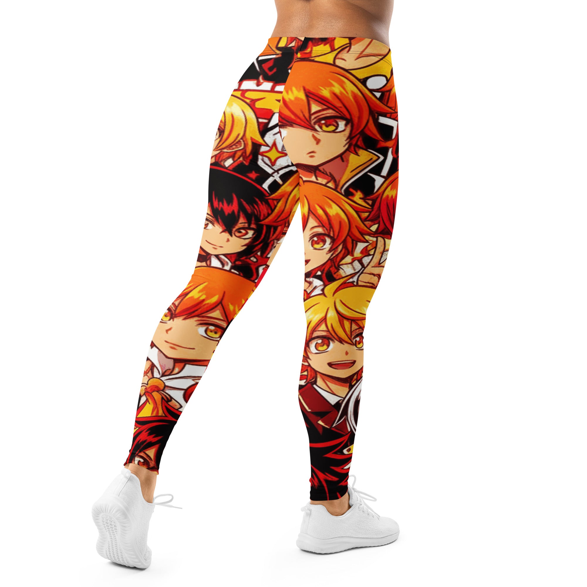 Anime Collage Fire Spirit Leggings | GearBunch