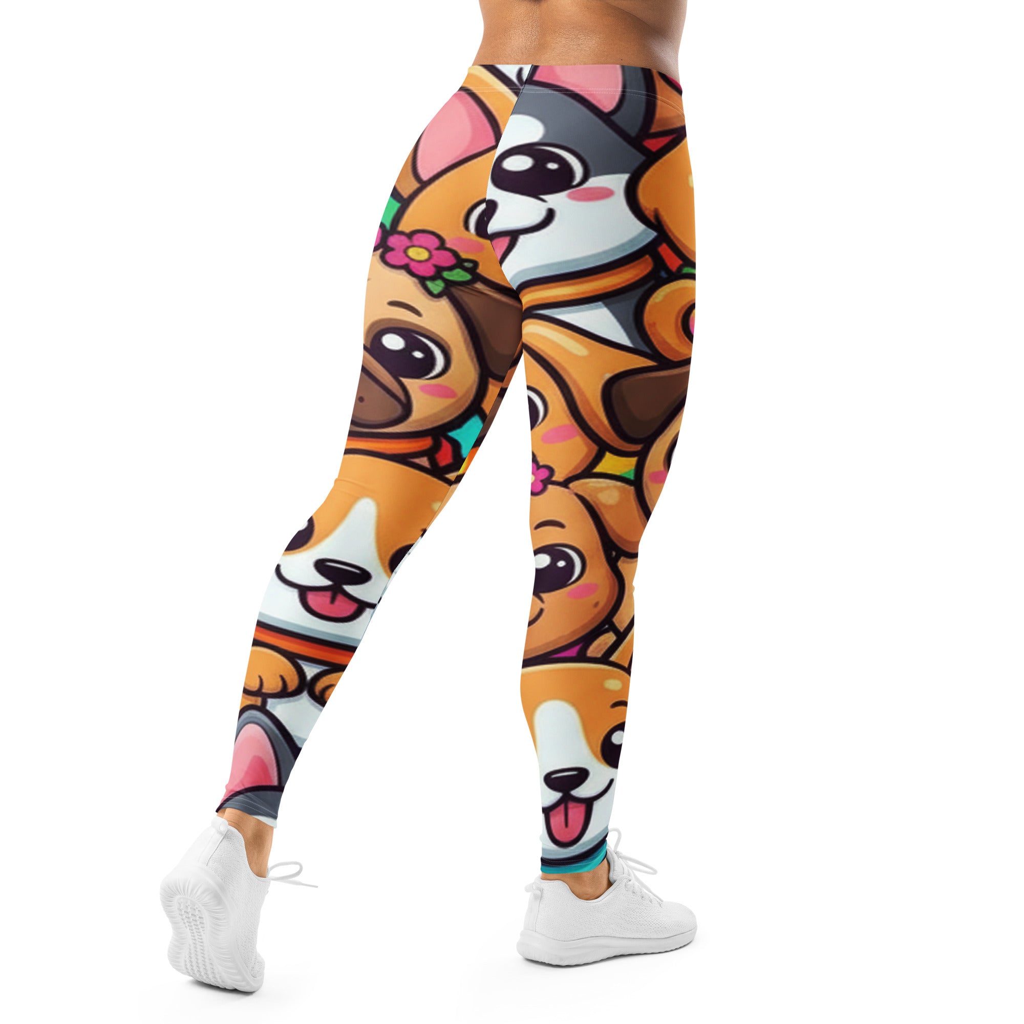 Vibrant Puppy Pile Leggings | GearBunch