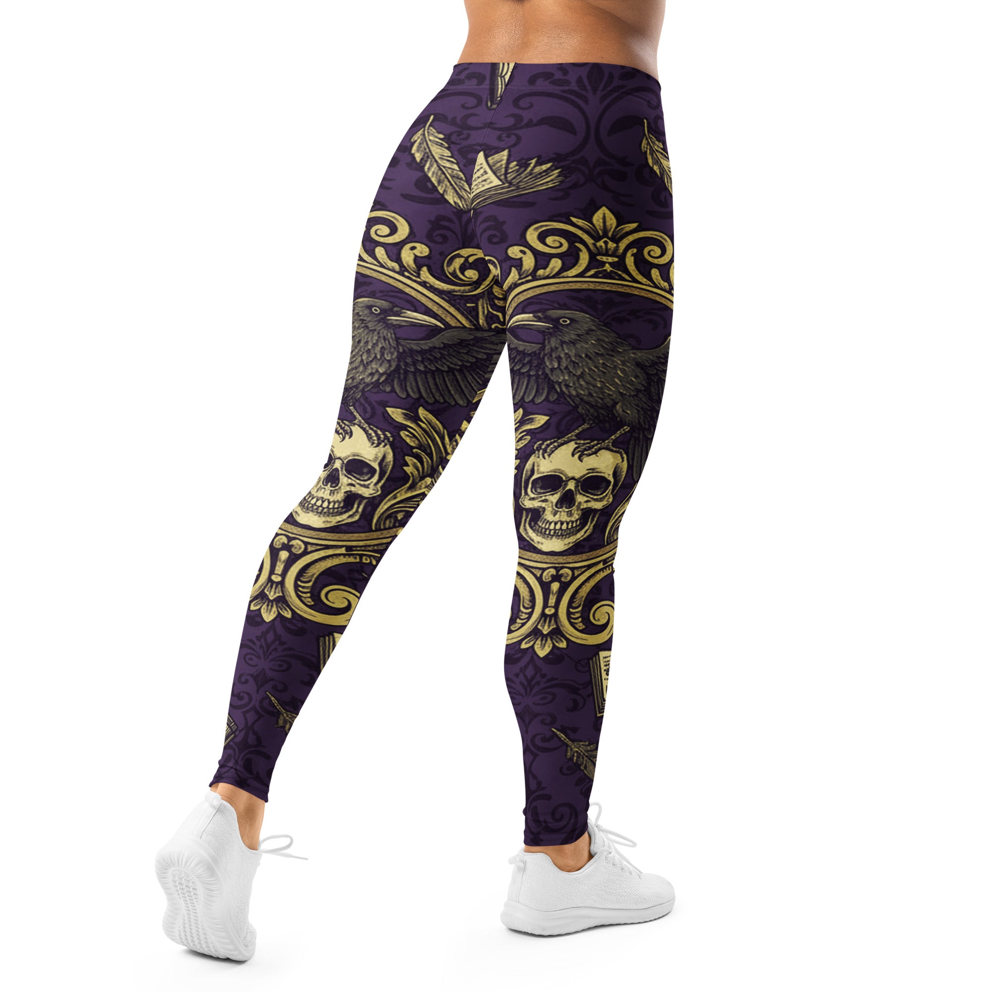 Edgar Allan Poe Raven Damask Leggings | GearBunch