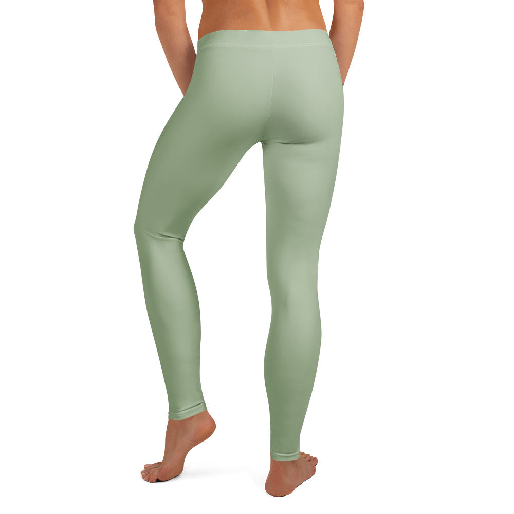 Solid Soft Sage Green Kids Leggings | GearBunch