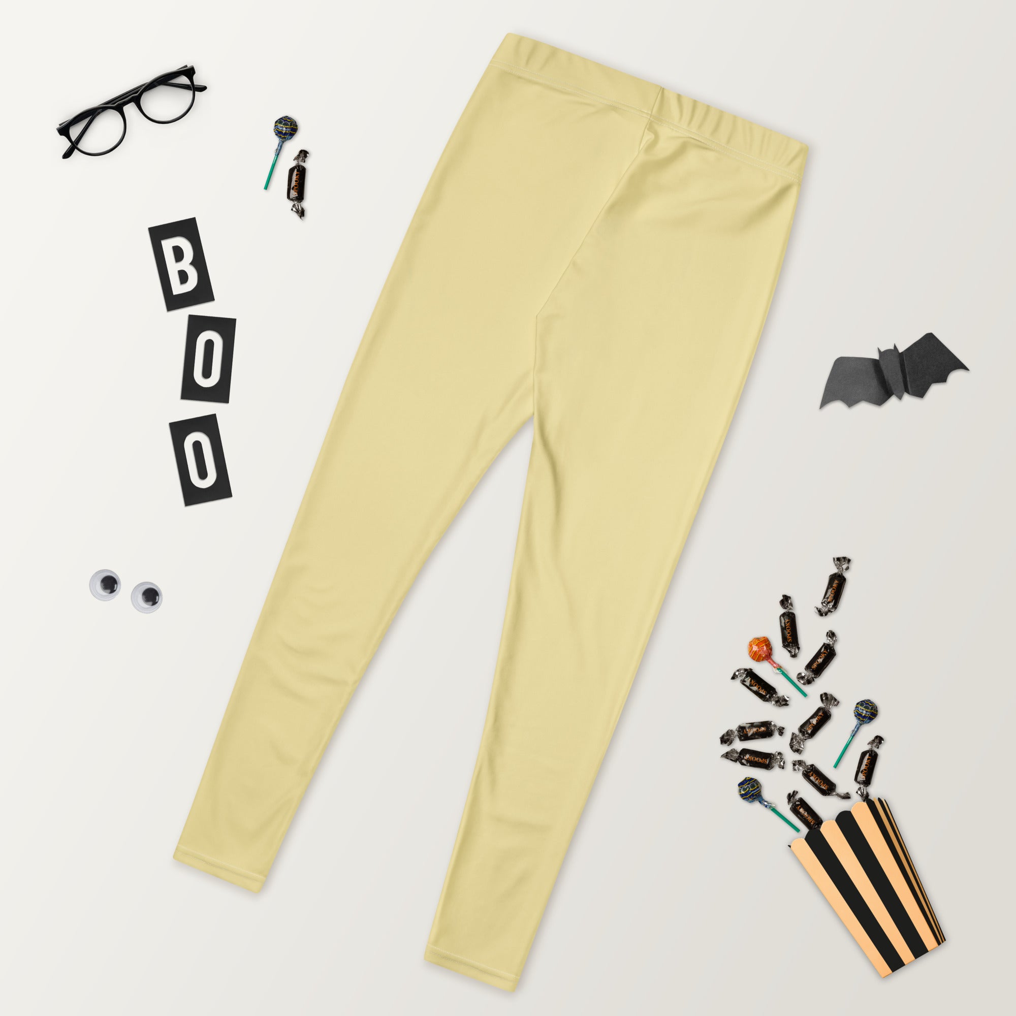 Solid Butter Yellow Kids Leggings | GearBunch