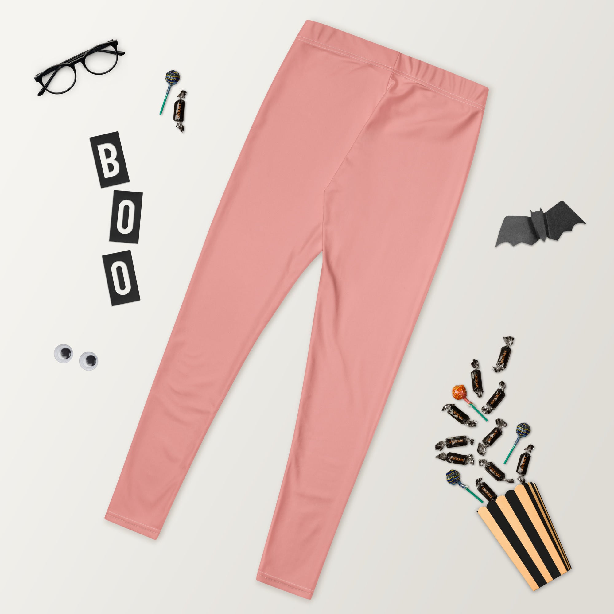Solid Soft Coral Kids Leggings | GearBunch