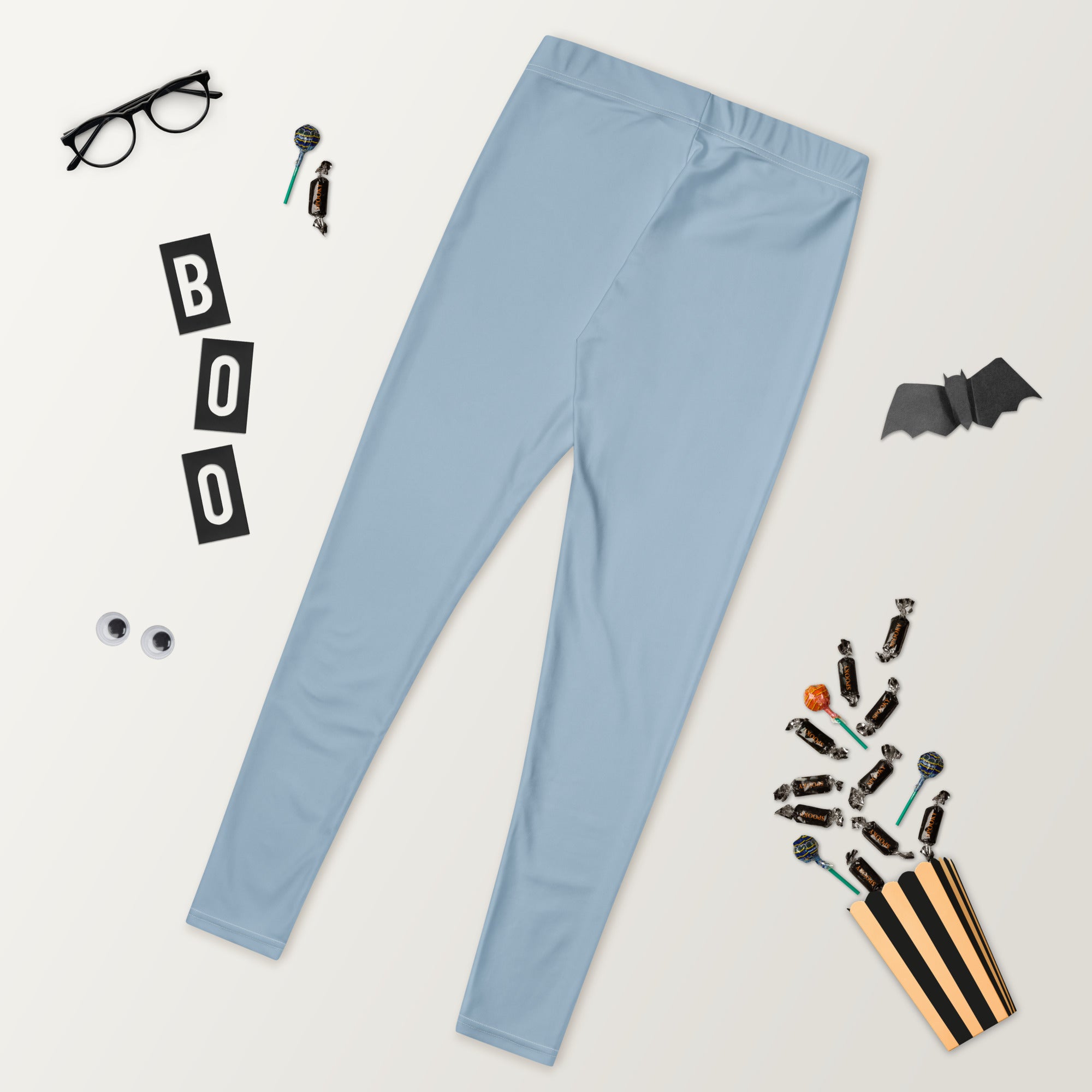 Solid Dusty Chambray Blue Kids Leggings | GearBunch